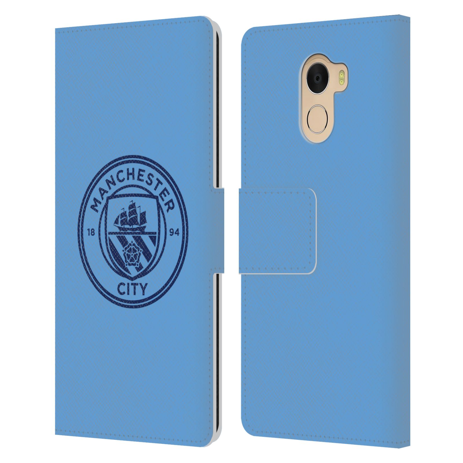 MANCHESTER CITY MAN CITY FC BADGE LEATHER BOOK CASE FOR WILEYFOX & ESSENTIAL - Picture 11 of 16