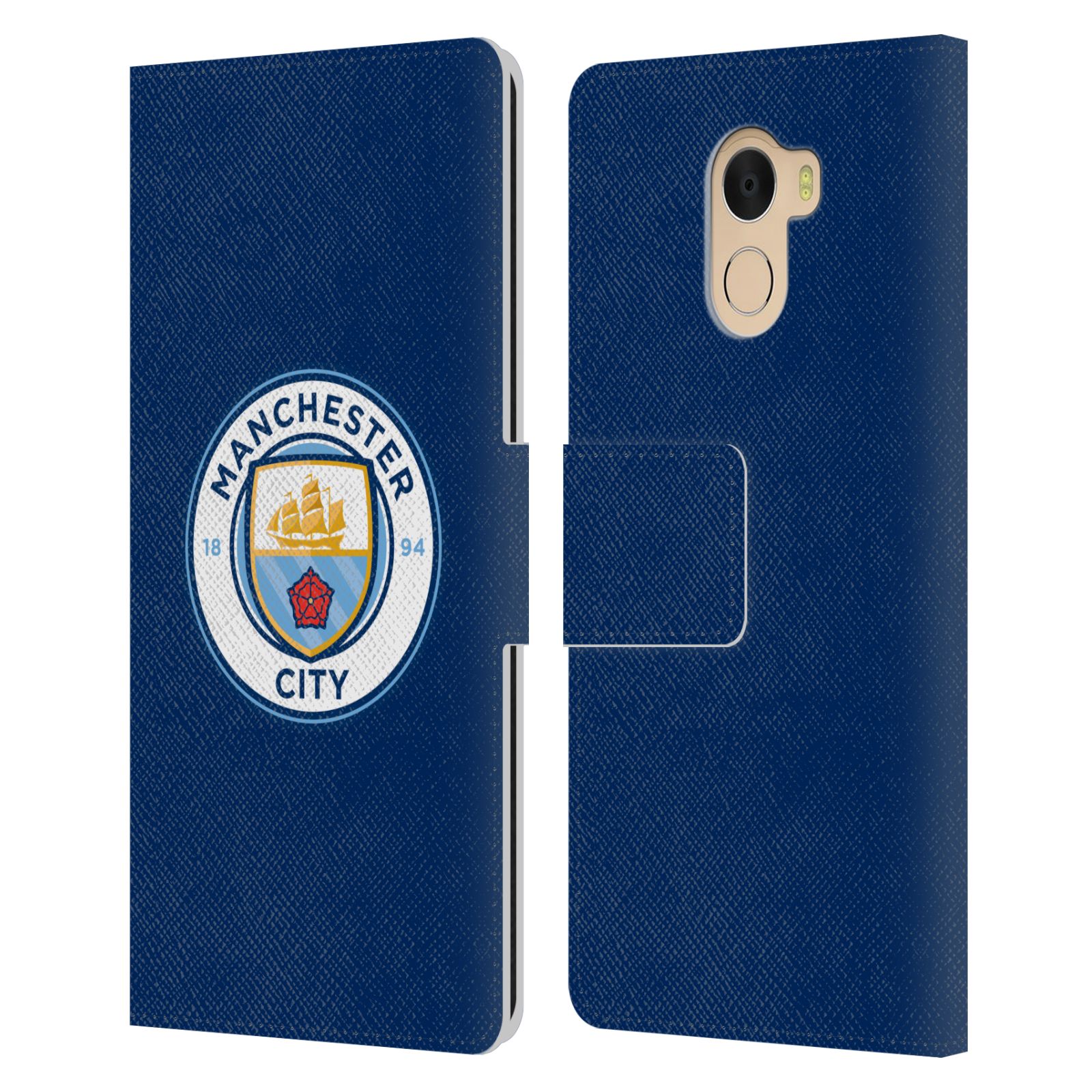 MANCHESTER CITY MAN CITY FC BADGE LEATHER BOOK CASE FOR WILEYFOX & ESSENTIAL - Picture 13 of 16
