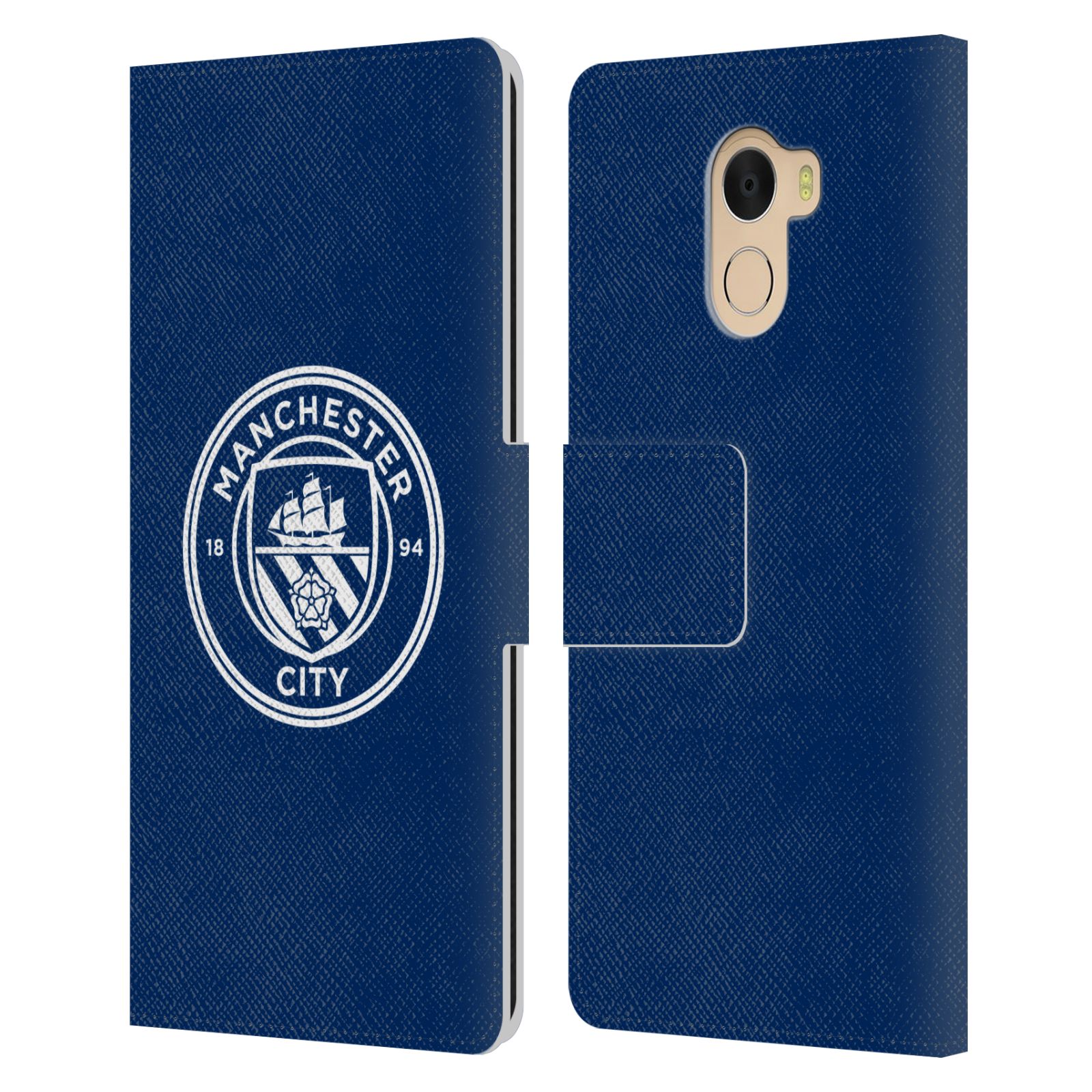 MANCHESTER CITY MAN CITY FC BADGE LEATHER BOOK CASE FOR WILEYFOX & ESSENTIAL - Picture 14 of 16