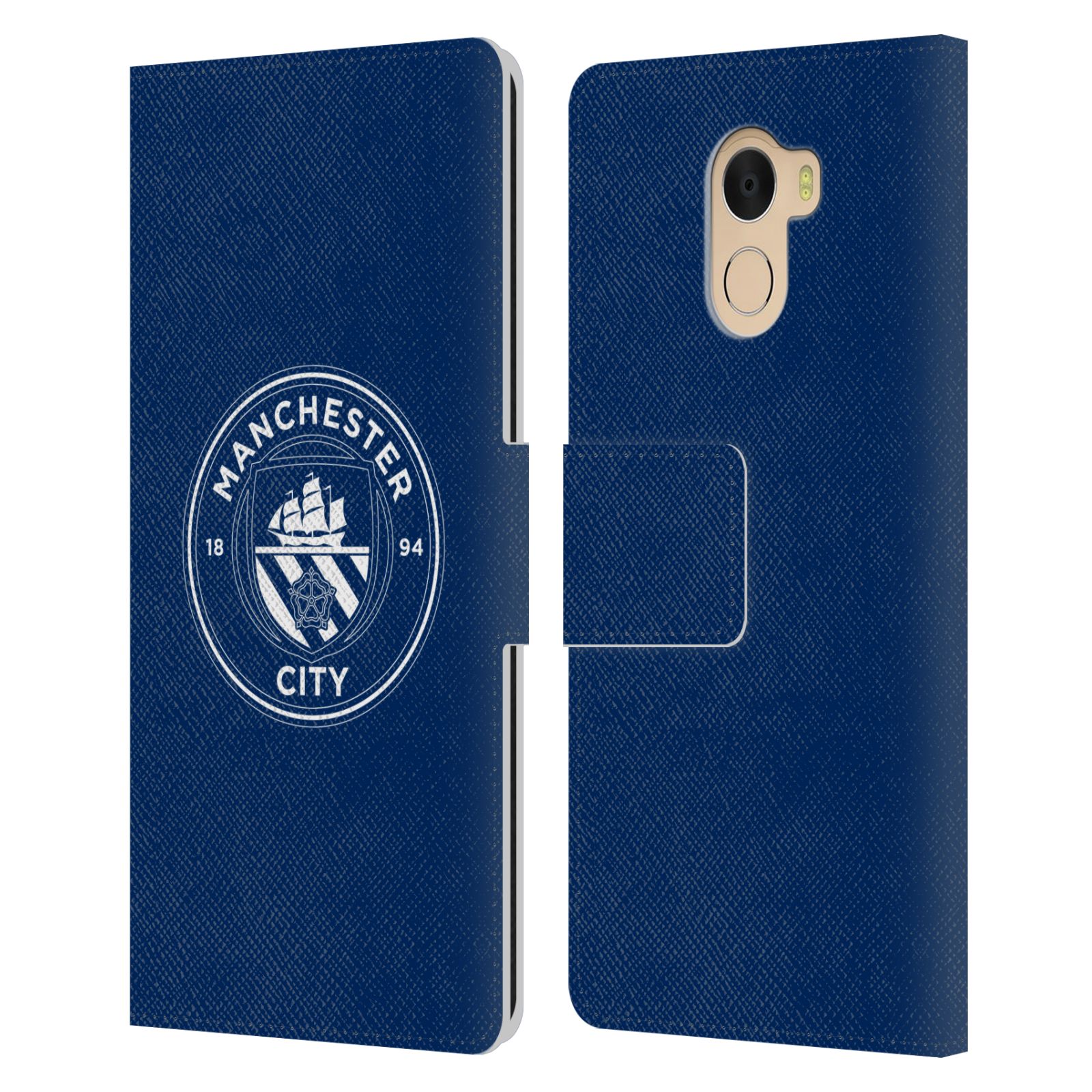 MANCHESTER CITY MAN CITY FC BADGE LEATHER BOOK CASE FOR WILEYFOX & ESSENTIAL - Picture 15 of 16
