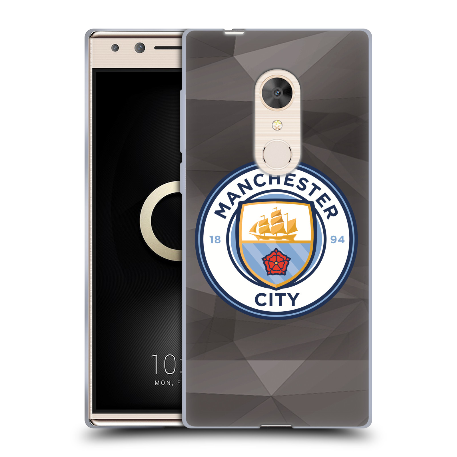 MANCHESTER CITY MAN CITY FC BADGE GEOMETRIC GEL CASE FOR ALCATEL PHONES - Picture 8 of 13
