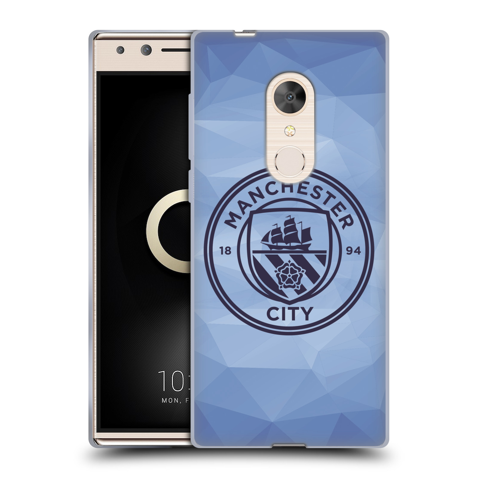 MANCHESTER CITY MAN CITY FC BADGE GEOMETRIC GEL CASE FOR ALCATEL PHONES - Picture 11 of 13