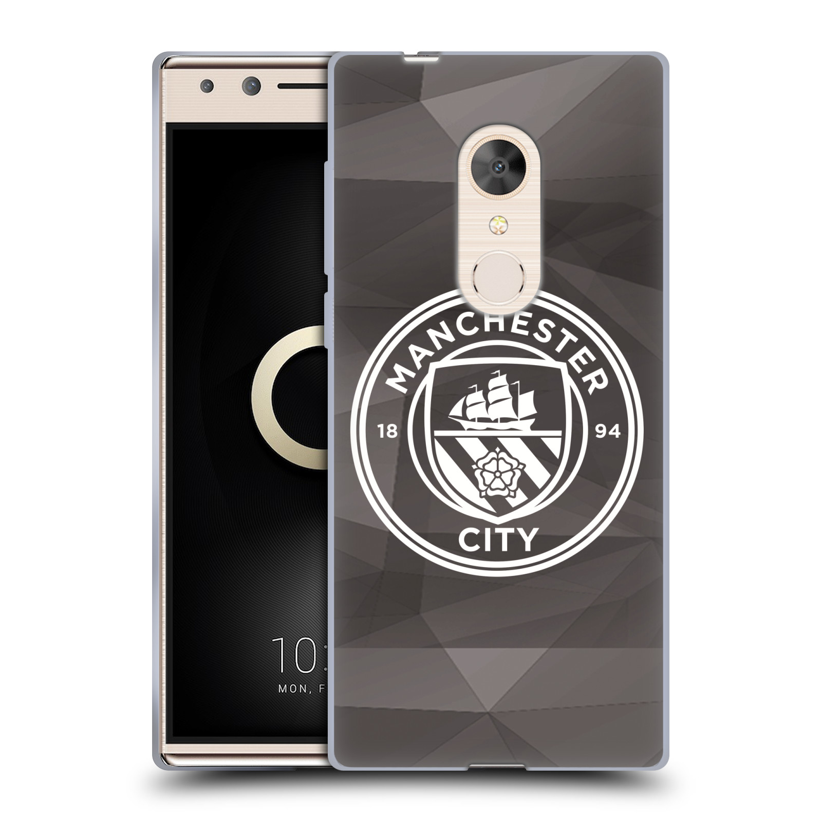 MANCHESTER CITY MAN CITY FC BADGE GEOMETRIC GEL CASE FOR ALCATEL PHONES - Picture 9 of 13