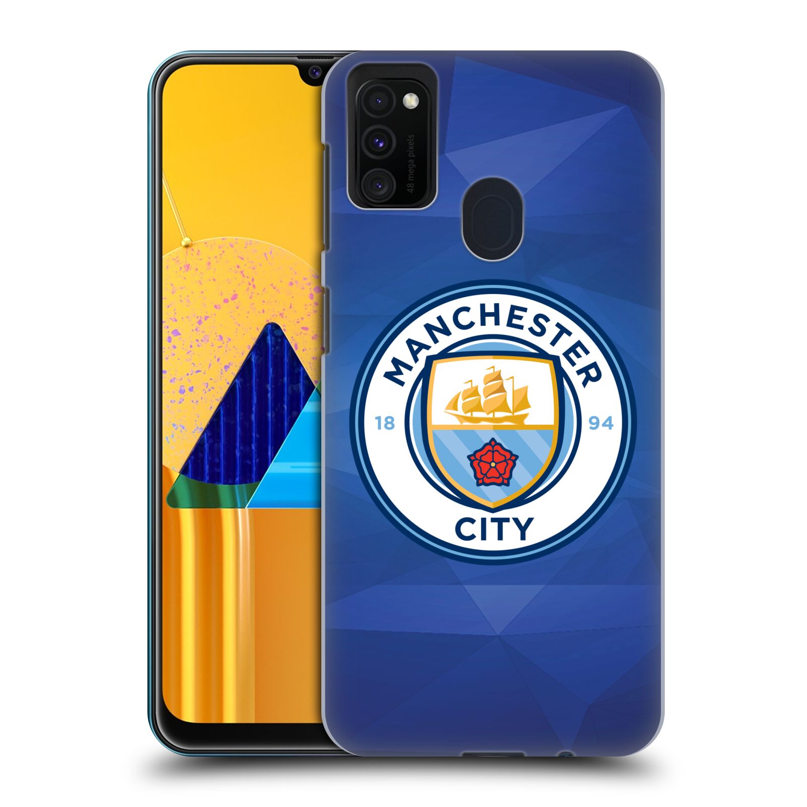 Plastové pouzdro na mobil Samsung Galaxy M21 - Head Case - Manchester City FC - Modré nové logo (Plastový kryt, pouzdro, obal na mobilní telefon Samsung Galaxy M21 M215F Dual Sim s motivem Manchester City FC - Modré nové logo)