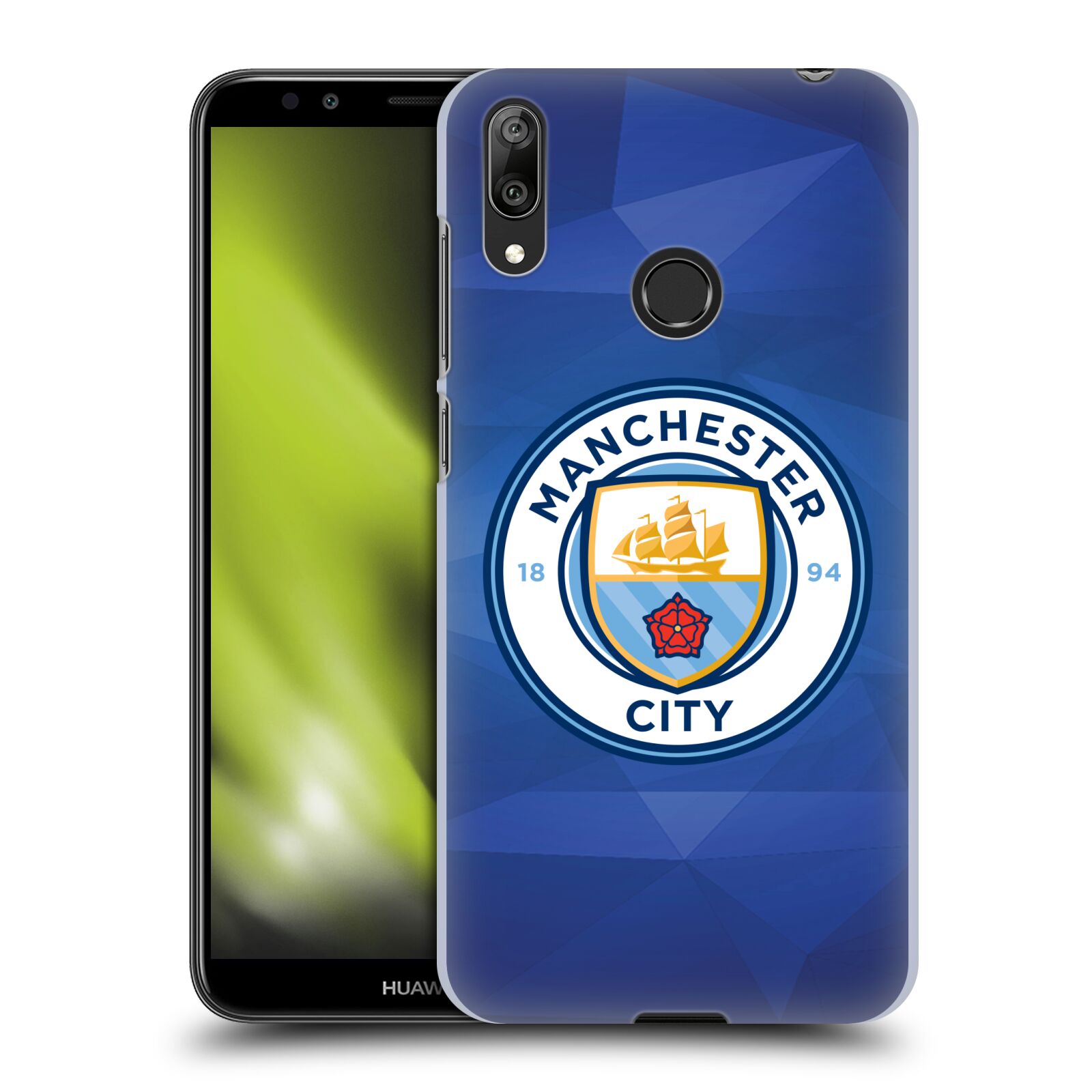 Plastové pouzdro na mobil Huawei Y7 (2019) - Head Case - Manchester City FC - Modré nové logo (Plastový kryt, pouzdro, obal na mobilní telefon Huawei Y7 2019 s motivem Manchester City FC - Modré nové logo)