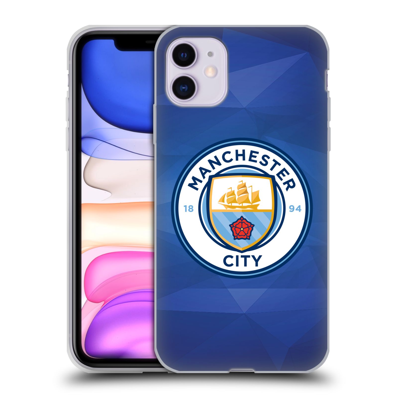 Silikonové pouzdro na mobil Apple iPhone 11 - Head Case - Manchester City FC - Modré nové logo (Silikonový kryt, obal, pouzdro na mobilní telefon Apple iPhone 11 s displejem 6,1" s motivem Manchester City FC - Modré nové logo)