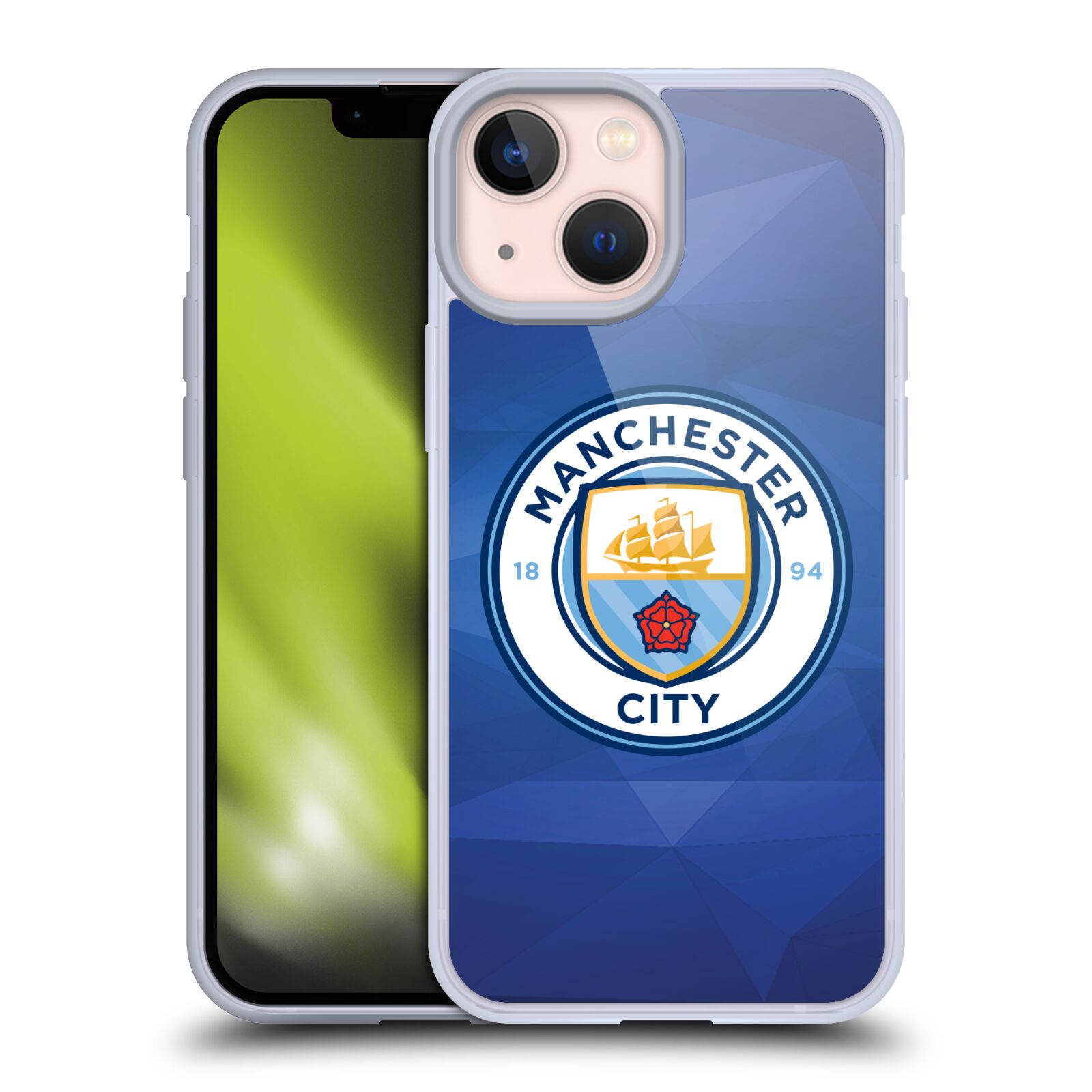 Silikonové pouzdro na mobil Apple iPhone 13 Mini - Head Case - Manchester City FC - Modré nové logo (Silikonový kryt, obal, pouzdro na mobilní telefon Apple iPhone 13 Mini s motivem Manchester City FC - Modré nové logo)