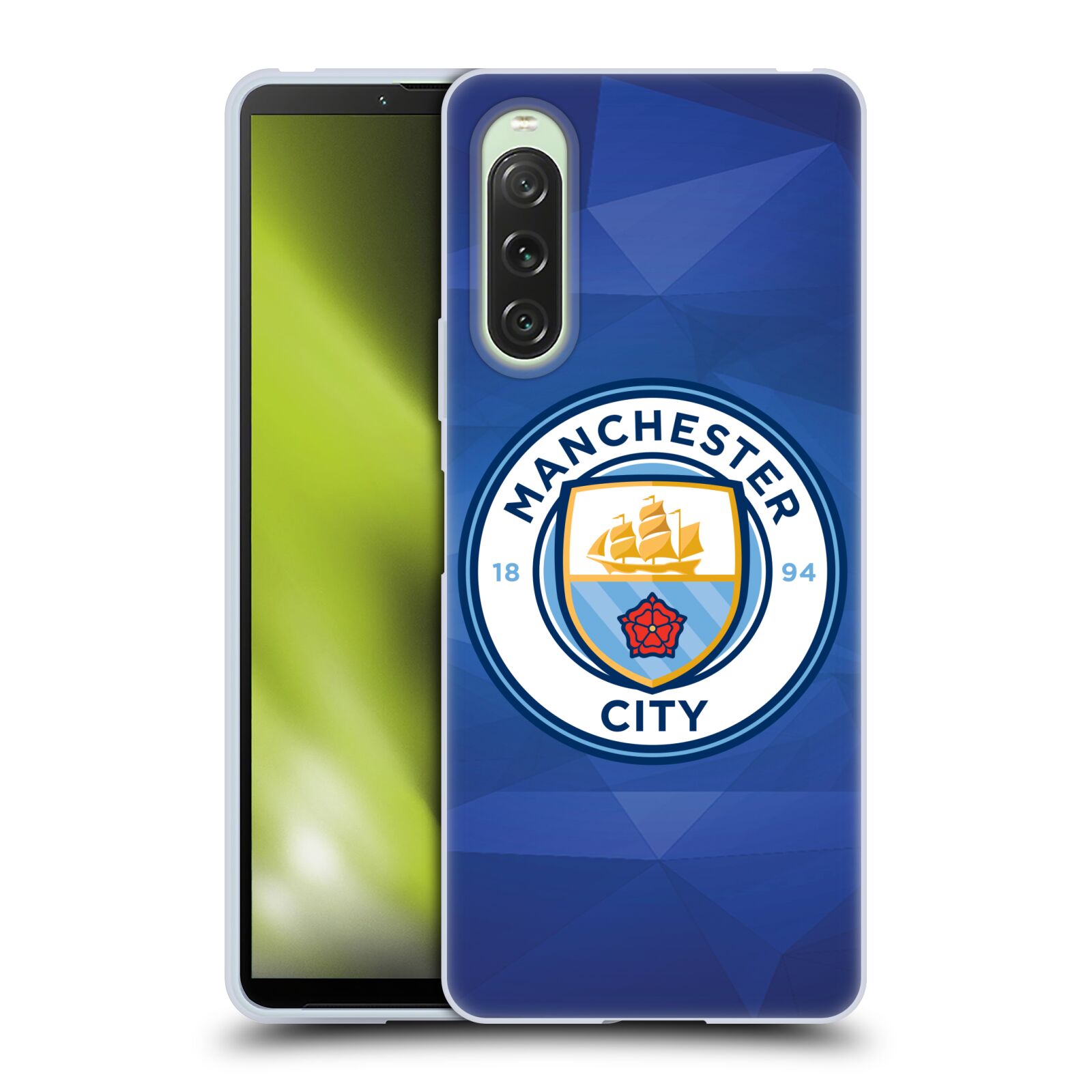 Silikonové pouzdro - Sony Xperia 10 V - Head Case - Manchester City FC - Modré nové logo (Silikonový kryt, obal, pouzdro na mobilní telefon Sony Xperia 10 V s motivem Manchester City FC - Modré nové logo)