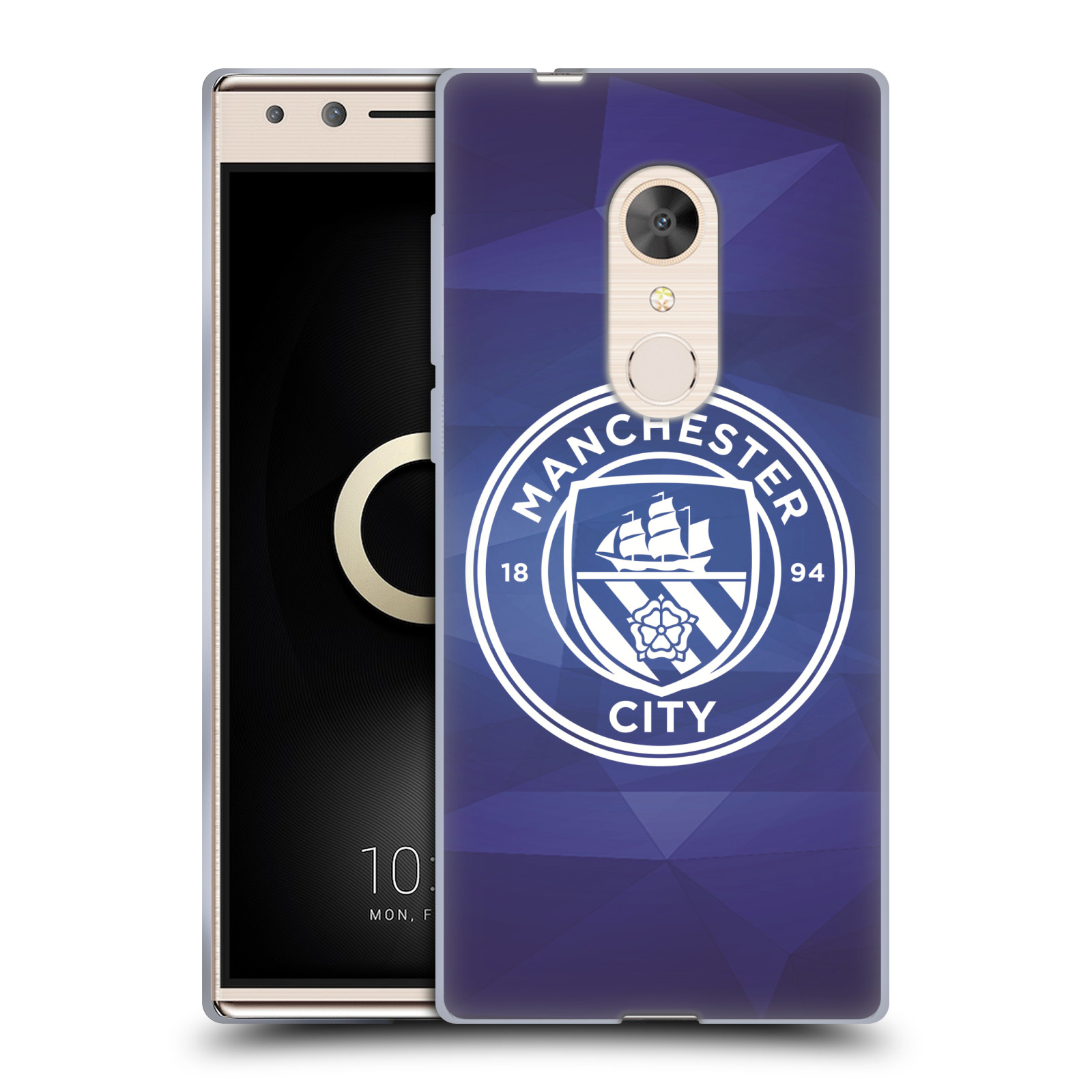 MANCHESTER CITY MAN CITY FC BADGE GEOMETRIC GEL CASE FOR ALCATEL PHONES - Picture 13 of 13