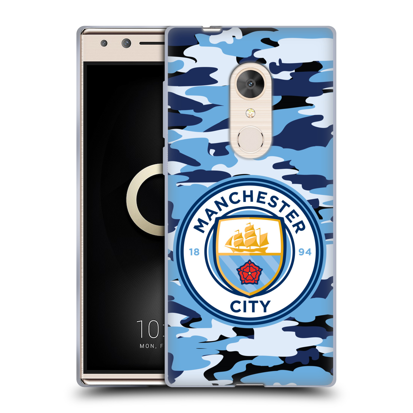 MANCHESTER CITY MAN CITY FC BADGE CAMOU GEL CASE FOR ALCATEL PHONES - 第 8/17 張圖片