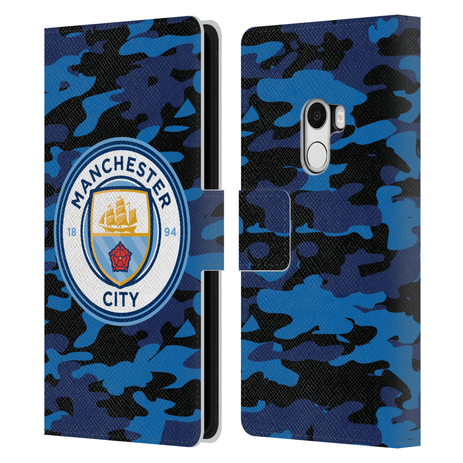 MANCHESTER CITY MAN CITY FC BADGE CAMOU LEATHER BOOK CASE ...