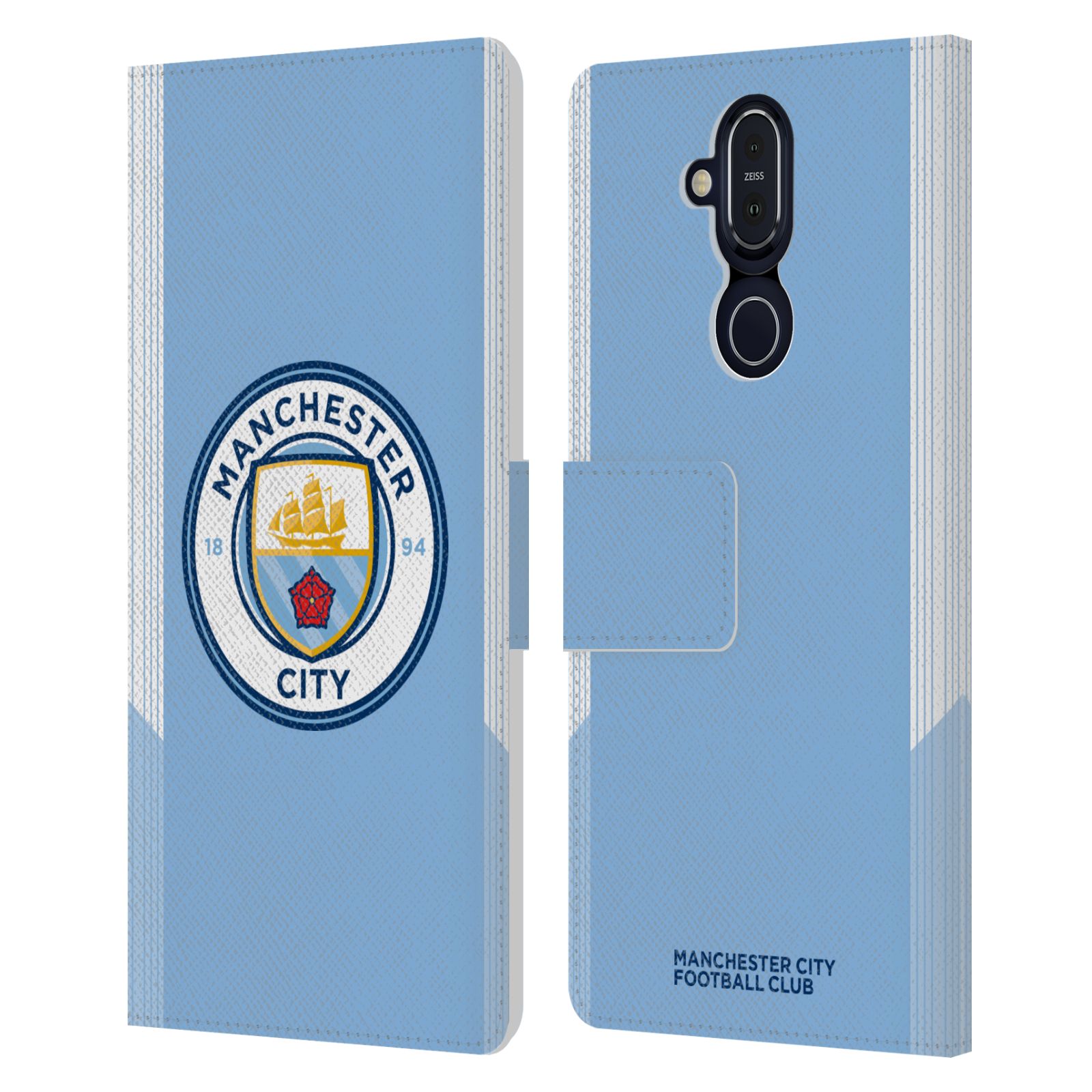 MANCHESTER CITY MAN CITY FC BADGE KIT 2017/18 LEATHER BOOK CASE FOR NOKIA PHONES