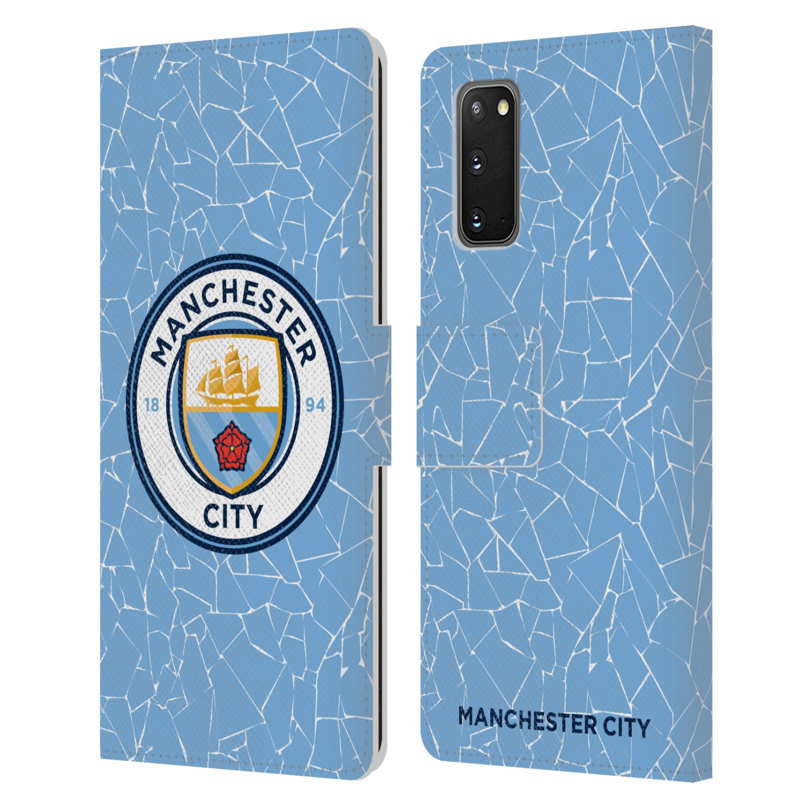 2020 Official Manchester City Man City FC Dark Blue Patterns Leather Book Wallet Case Cover Compatible For Samsung Galaxy A41