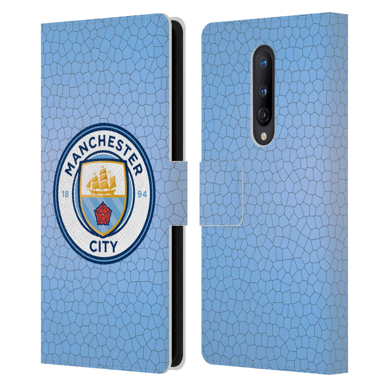 MANCHESTER CITY MAN CITY FC BADGE PIXELS LEATHER BOOK CASE FOR ONEPLUS PHONES - Picture 9 of 16