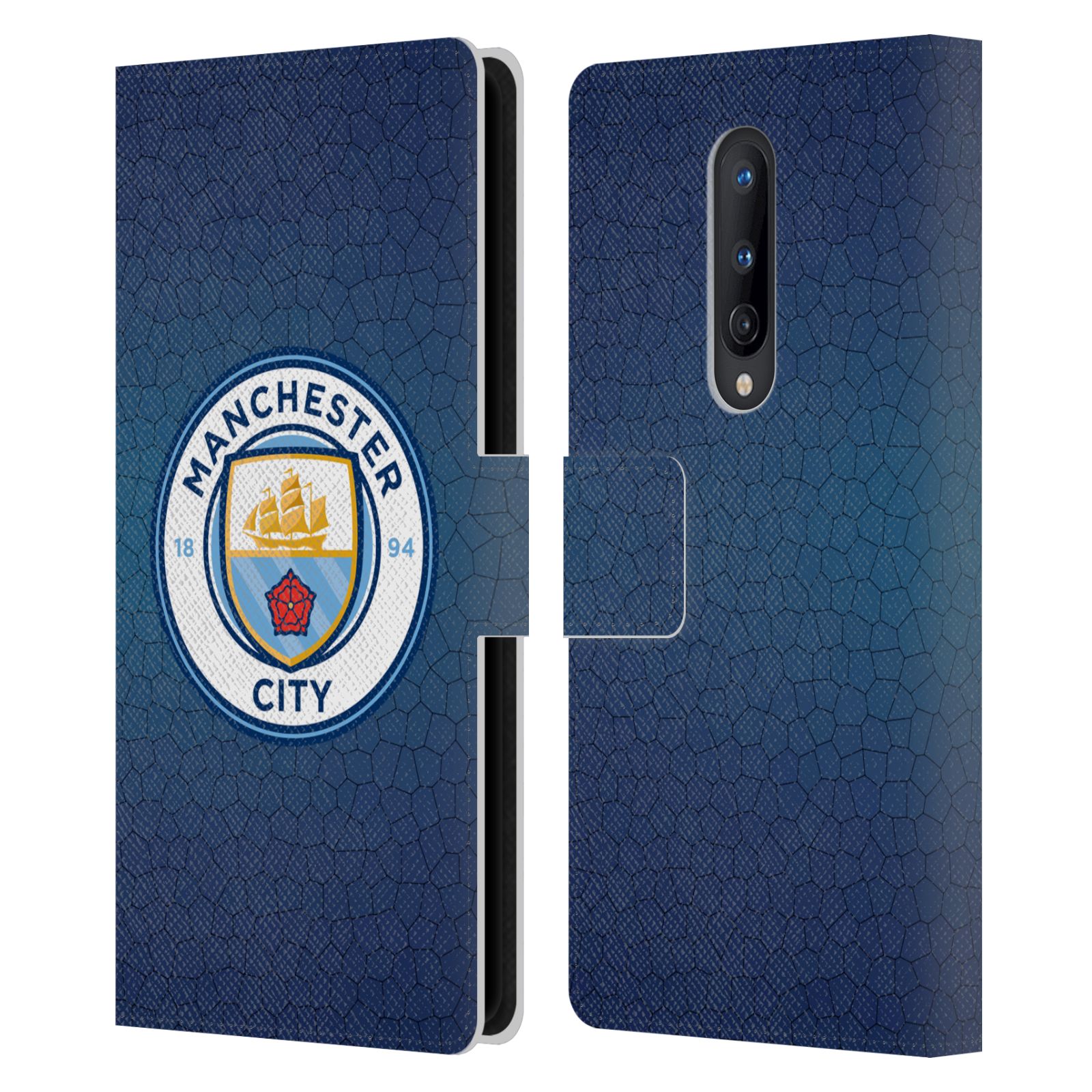 MANCHESTER CITY MAN CITY FC BADGE PIXELS LEATHER BOOK CASE FOR ONEPLUS PHONES - Picture 14 of 16