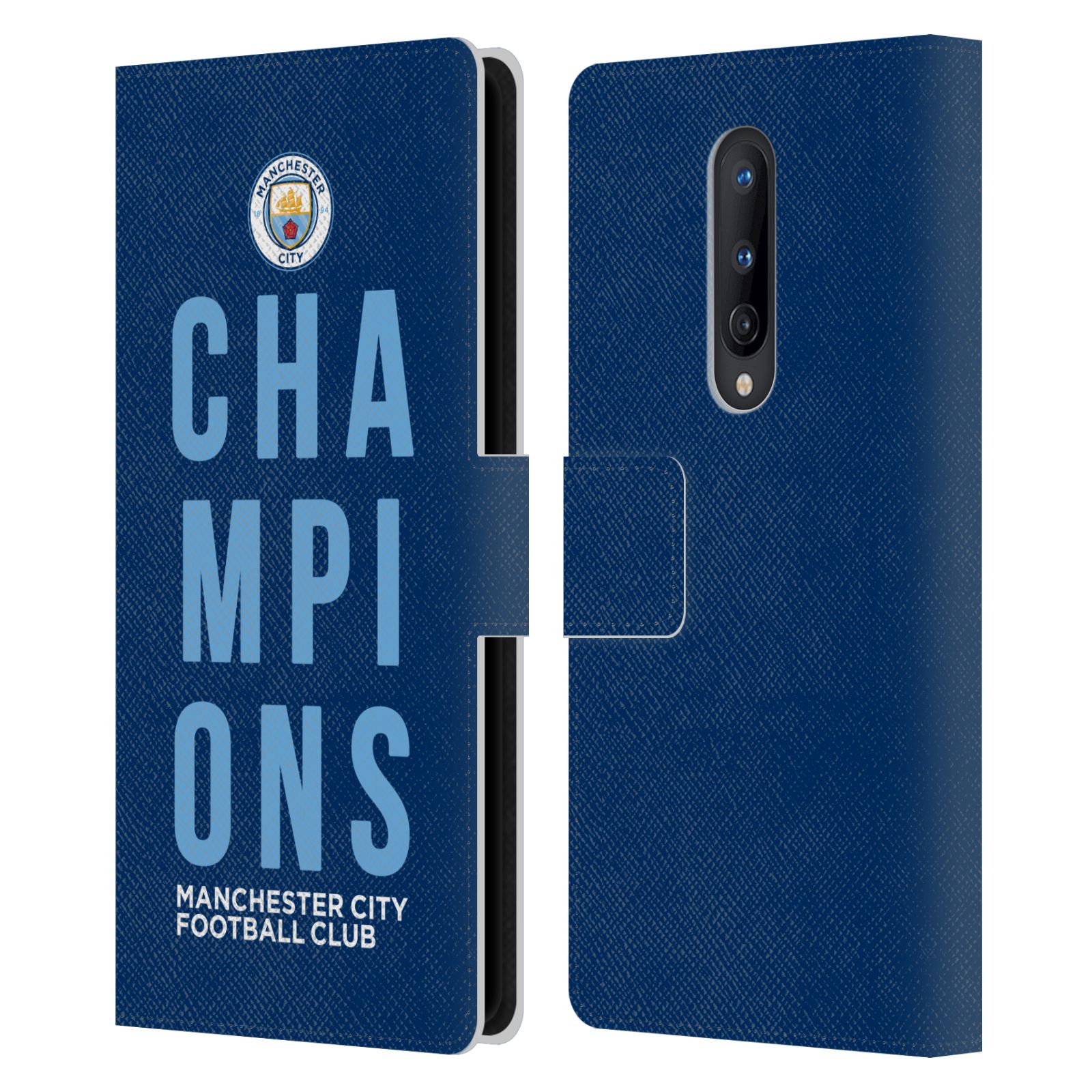 MANCHESTER CITY MAN CITY FC 2019 CHAMPIONS LEATHER BOOK CASE FOR ONEPLUS PHONES - Picture 7 of 10