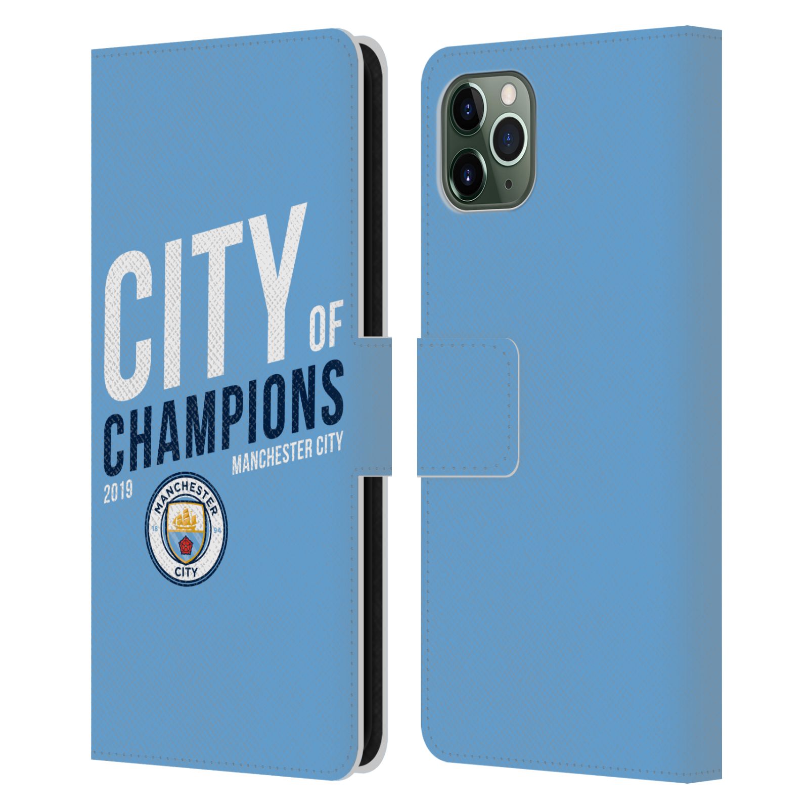 MANCHESTER CITY MAN CITY FC 2019 CHAMPIONS ÉTUI COQUE EN CUIR POUR APPLE iPHONE - Photo 10 sur 10