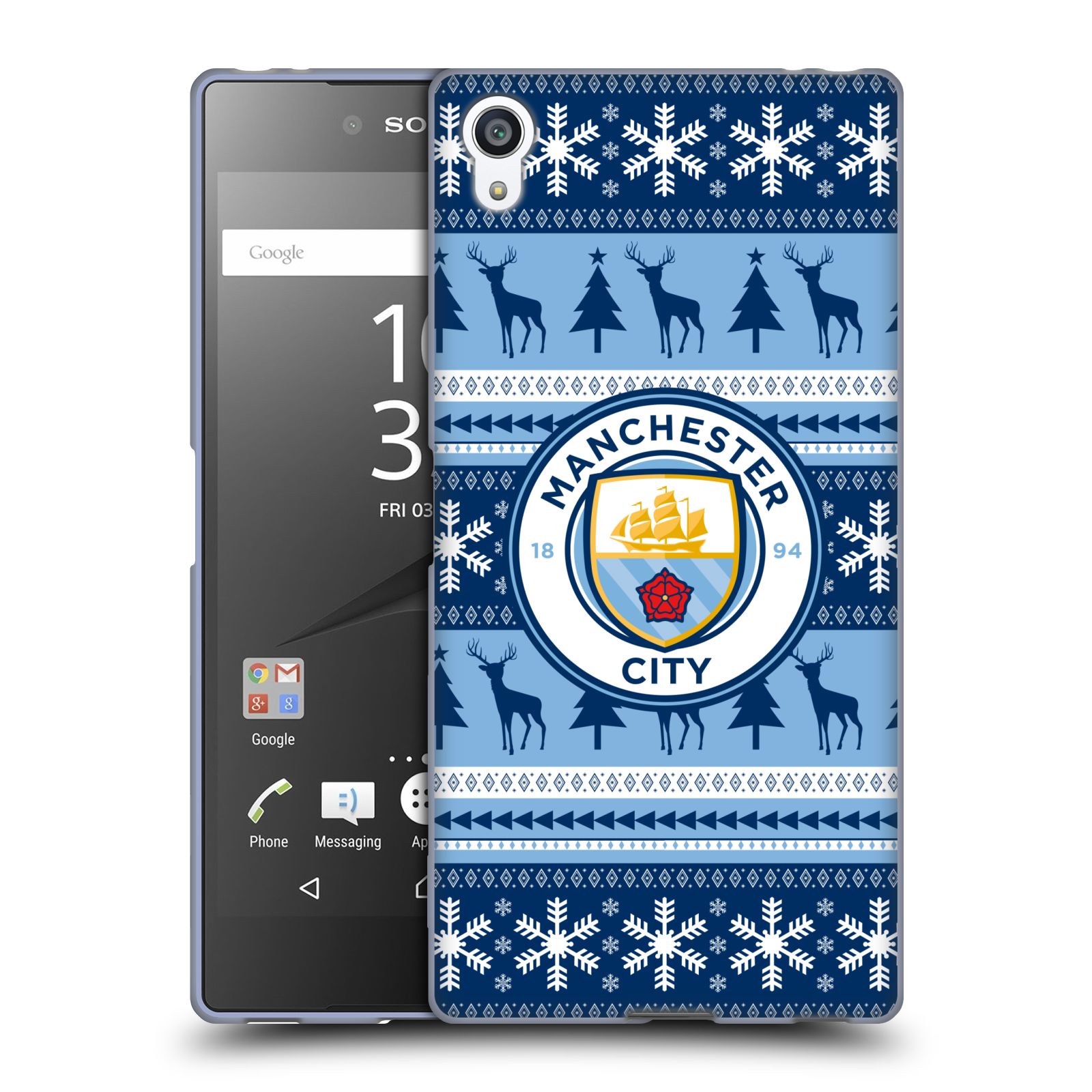FUNDA OFICIAL DE GEL SUAVE NAVIDAD MANCHESTER CITY MAN CITY FC PARA TELÉFONOS SONY 2 - Imagen 9 de 11
