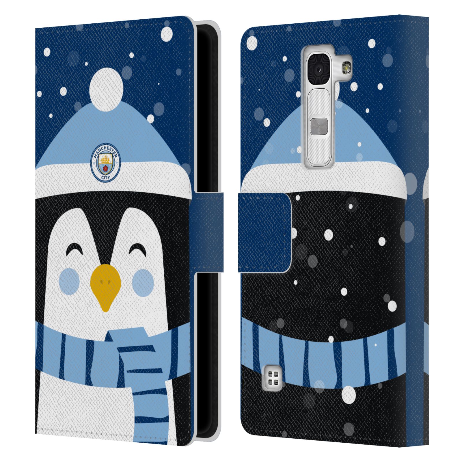OFFICIAL MANCHESTER CITY MAN CITY FC CHRISTMAS LEATHER BOOK CASE FOR LG PHONES 2 - Picture 9 of 10