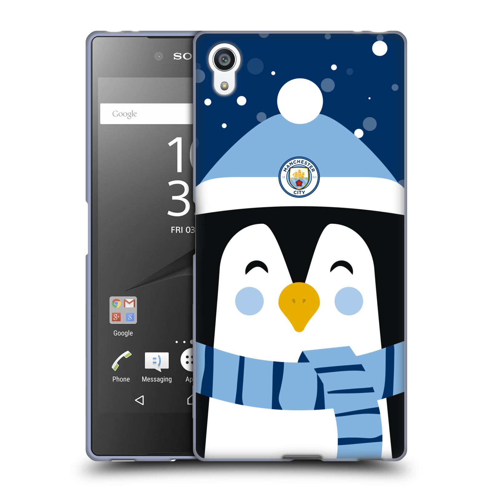 FUNDA OFICIAL DE GEL SUAVE NAVIDAD MANCHESTER CITY MAN CITY FC PARA TELÉFONOS SONY 2 - Imagen 10 de 11
