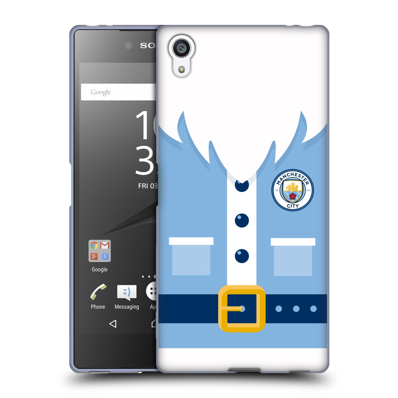 FUNDA OFICIAL DE GEL SUAVE NAVIDAD MANCHESTER CITY MAN CITY FC PARA TELÉFONOS SONY 2 - Imagen 11 de 11