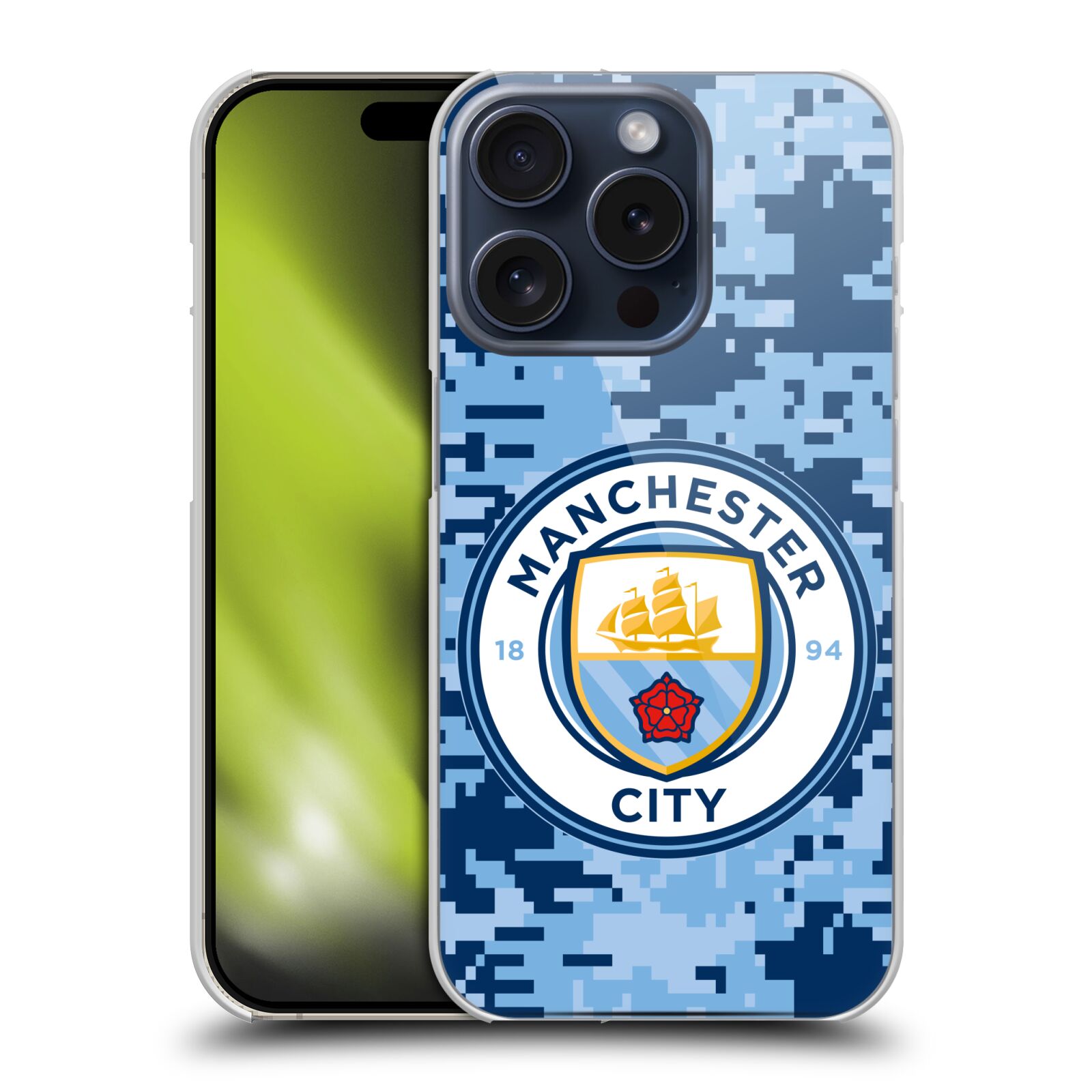 MANCHESTER CITY MAN CITY FC DIGITAL CAMOUFLAGE BACK CASE FOR APPLE iPHONE PHONES - Picture 9 of 11