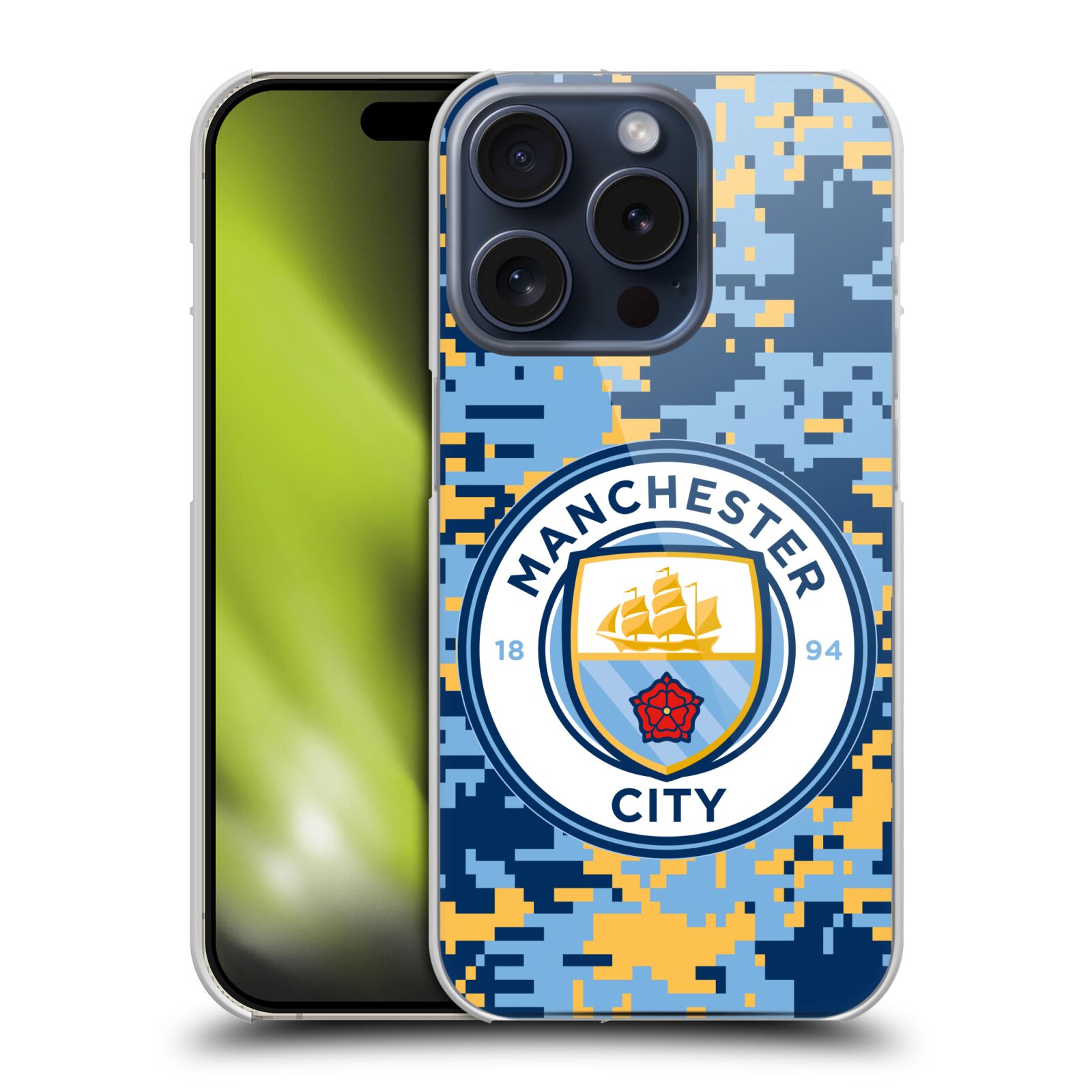 MANCHESTER CITY MAN CITY FC DIGITAL CAMOUFLAGE BACK CASE FOR APPLE iPHONE PHONES - Picture 10 of 11