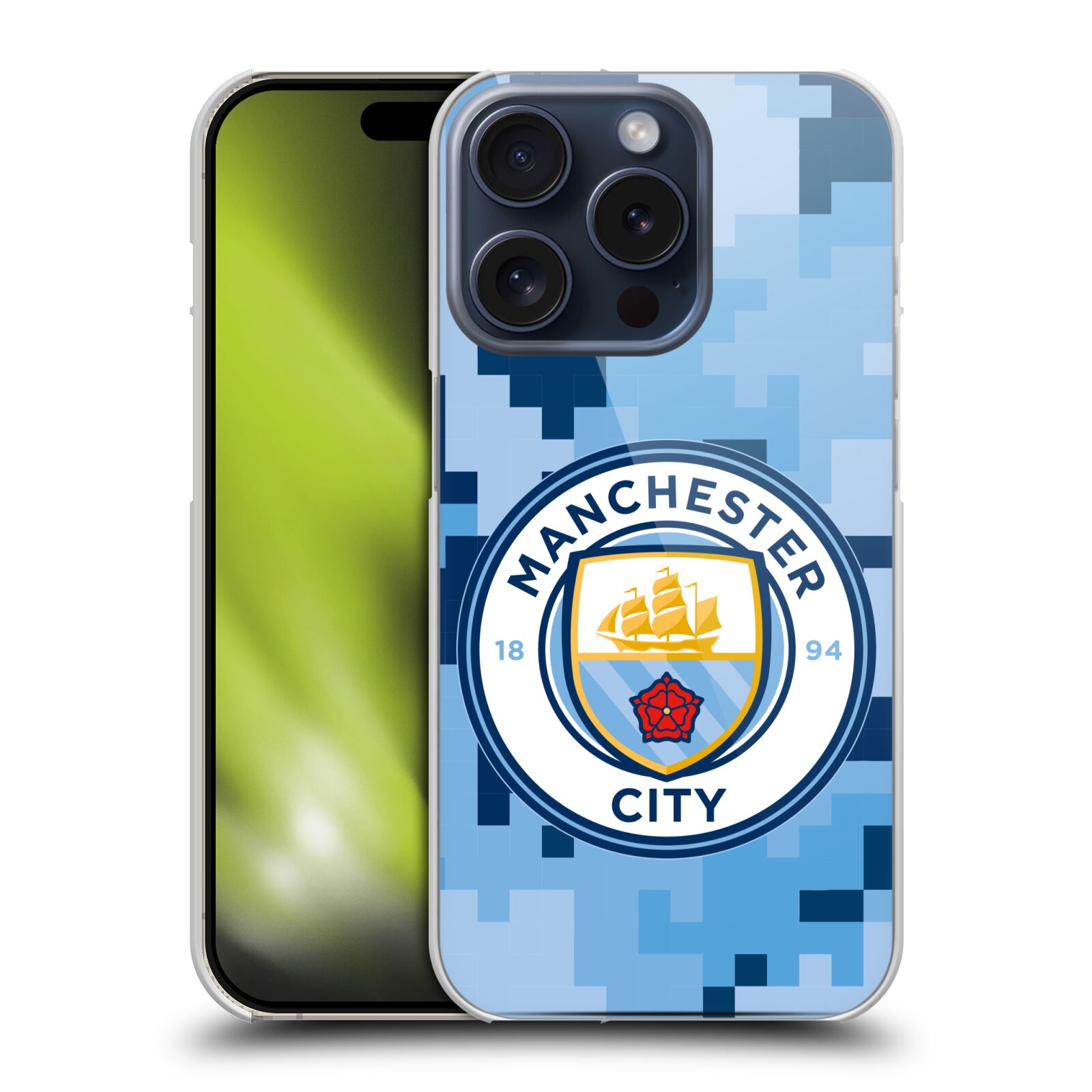 MANCHESTER CITY MAN CITY FC DIGITAL CAMOUFLAGE BACK CASE FOR APPLE iPHONE PHONES - Picture 8 of 11