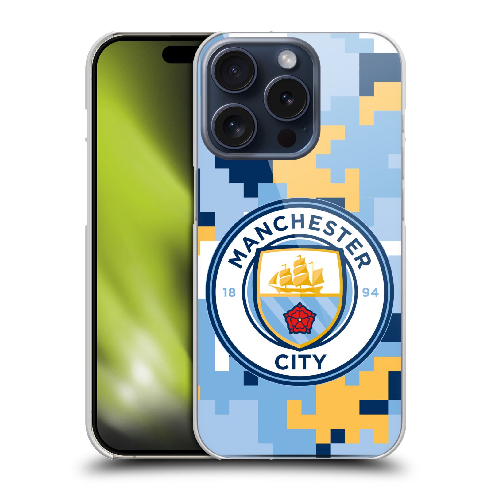 MANCHESTER CITY MAN CITY FC DIGITAL CAMOUFLAGE BACK CASE FOR APPLE iPHONE PHONES - Picture 11 of 11