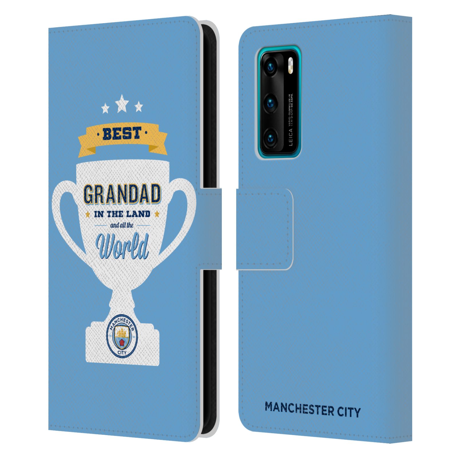 MANCHESTER CITY MAN CITY FC FATHER'S DAY LEATHER BOOK CASE FOR HUAWEI PHONES 4 - Picture 7 of 7