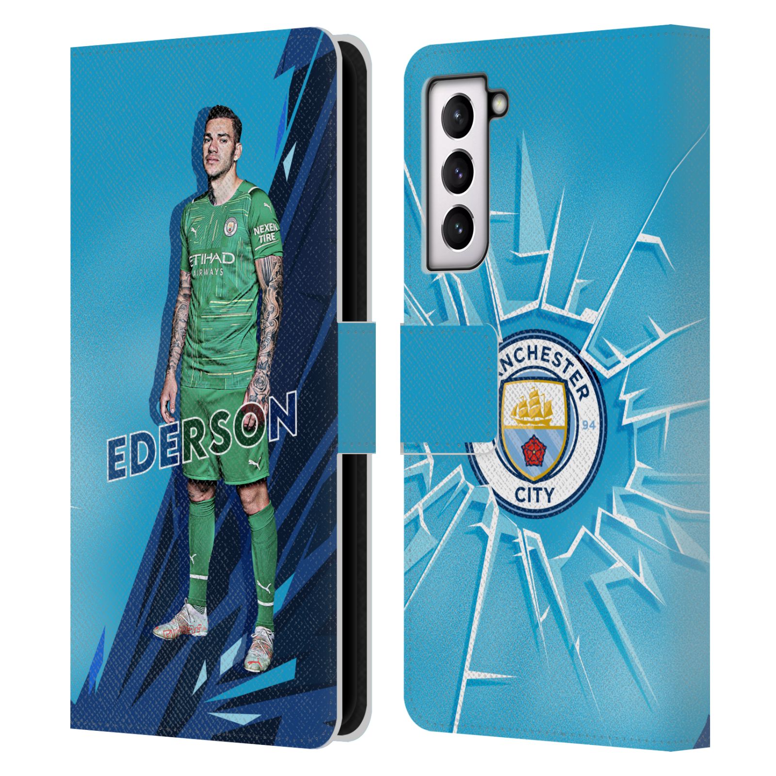 MAN CITY FC 2021/22 FIRST TEAM LEATHER BOOK WALLET CASE FOR SAMSUNG PHONES 4 - Picture 7 of 17