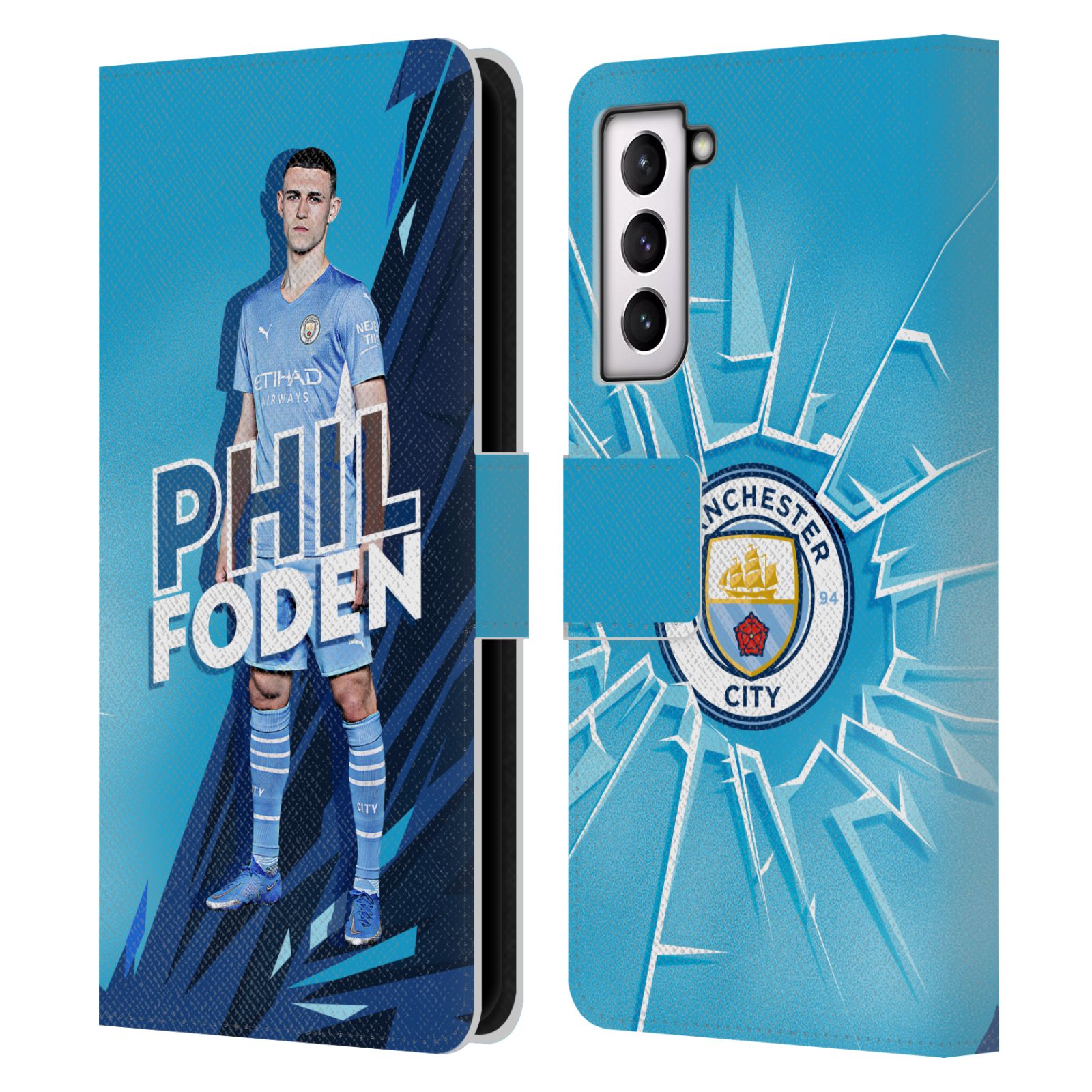 MAN CITY FC 2021/22 FIRST TEAM LEATHER BOOK WALLET CASE FOR SAMSUNG PHONES 4 - Picture 14 of 17