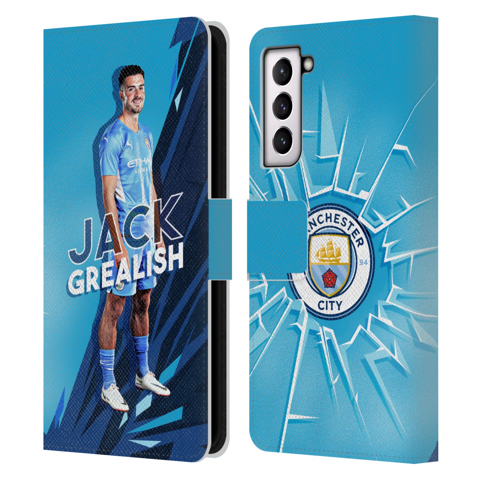 MAN CITY FC 2021/22 FIRST TEAM LEATHER BOOK WALLET CASE FOR SAMSUNG PHONES 4 - Picture 11 of 17