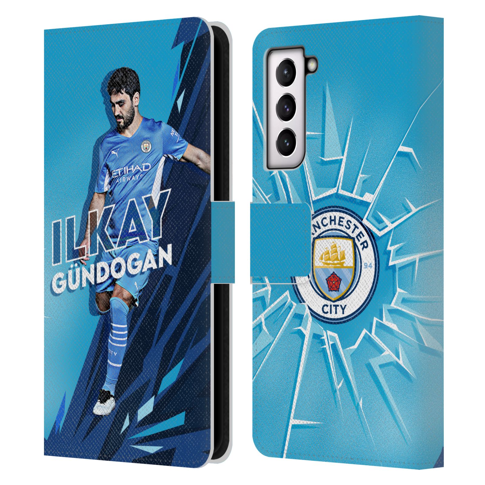 MAN CITY FC 2021/22 FIRST TEAM LEATHER BOOK WALLET CASE FOR SAMSUNG PHONES 4 - Picture 10 of 17