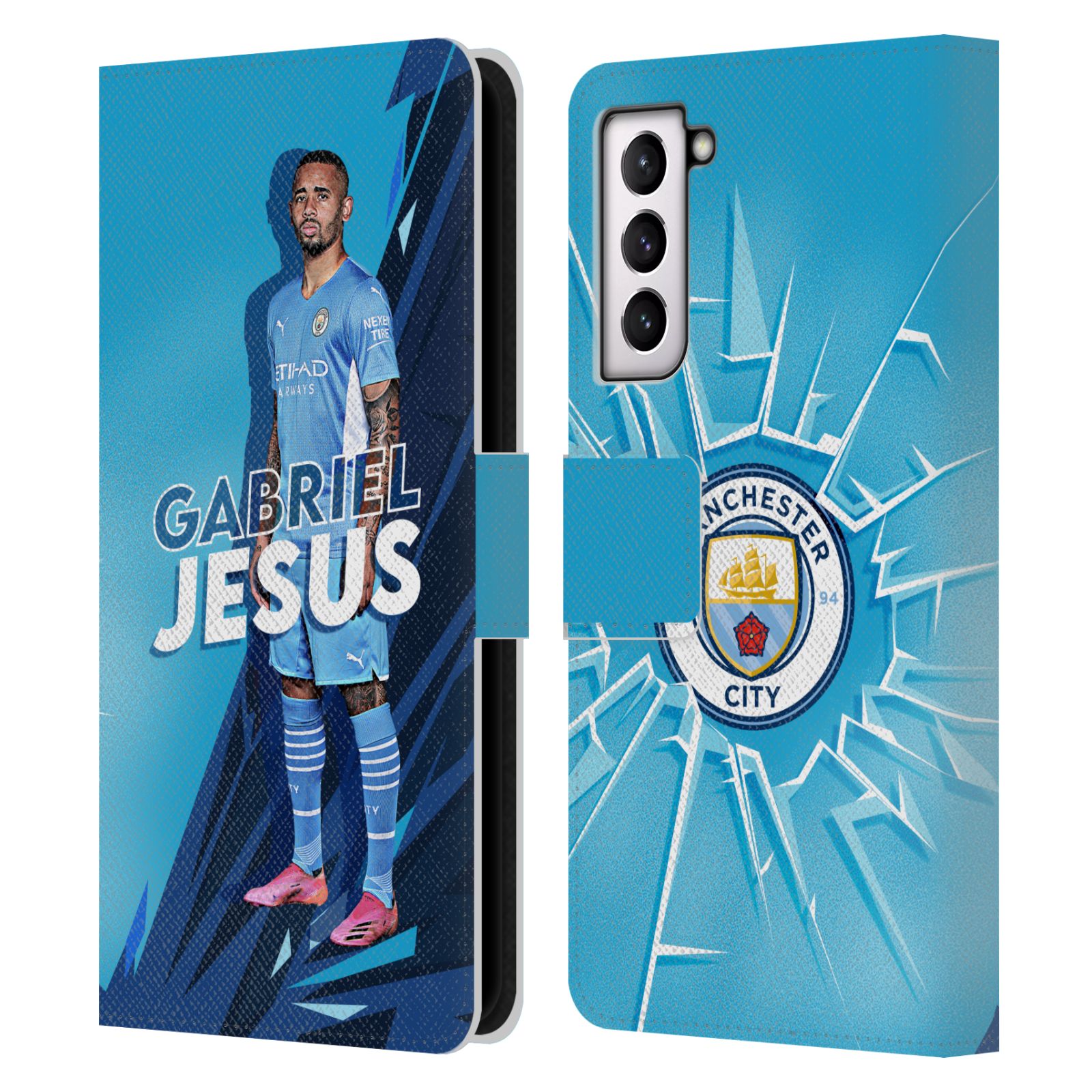 MAN CITY FC 2021/22 FIRST TEAM LEATHER BOOK WALLET CASE FOR SAMSUNG PHONES 4 - Picture 9 of 17
