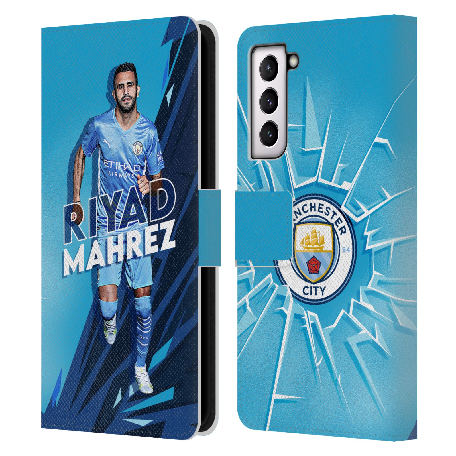 MAN CITY FC 2021/22 FIRST TEAM LEATHER BOOK WALLET CASE FOR SAMSUNG PHONES 4 - Picture 16 of 17