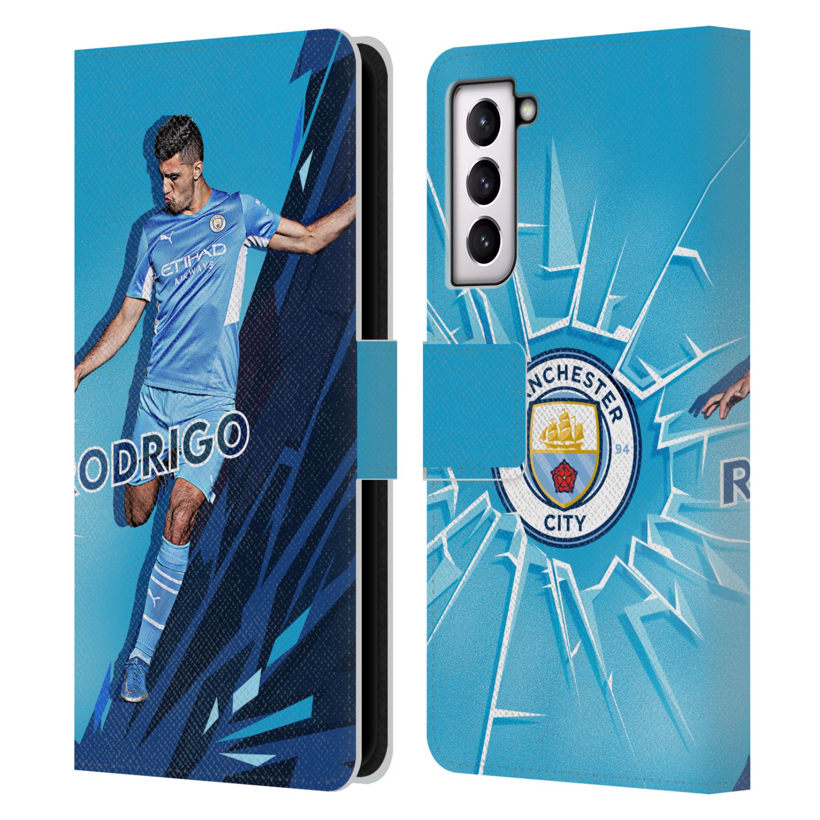 MAN CITY FC 2021/22 FIRST TEAM LEATHER BOOK WALLET CASE FOR SAMSUNG PHONES 4 - Picture 17 of 17
