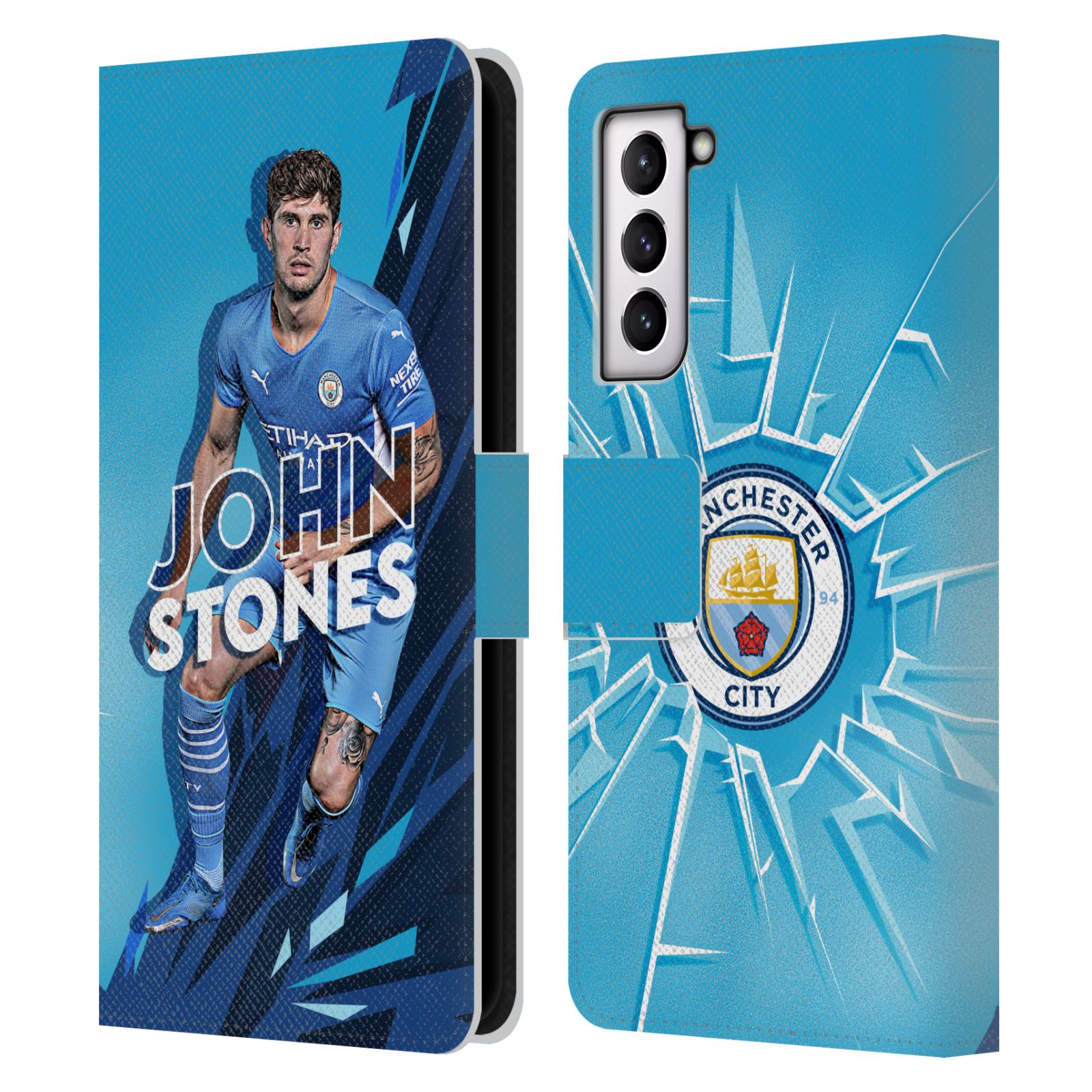 MAN CITY FC 2021/22 FIRST TEAM LEATHER BOOK WALLET CASE FOR SAMSUNG PHONES 4 - Picture 12 of 17