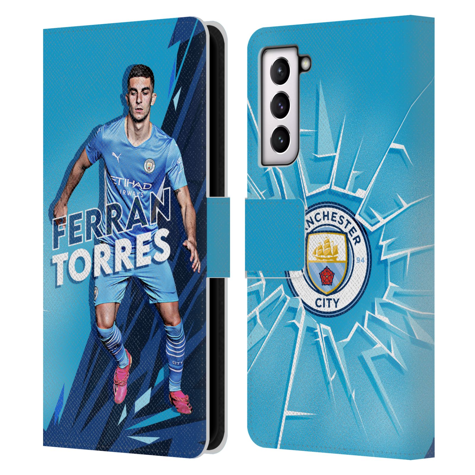 MAN CITY FC 2021/22 FIRST TEAM LEATHER BOOK WALLET CASE FOR SAMSUNG PHONES 4 - Picture 8 of 17
