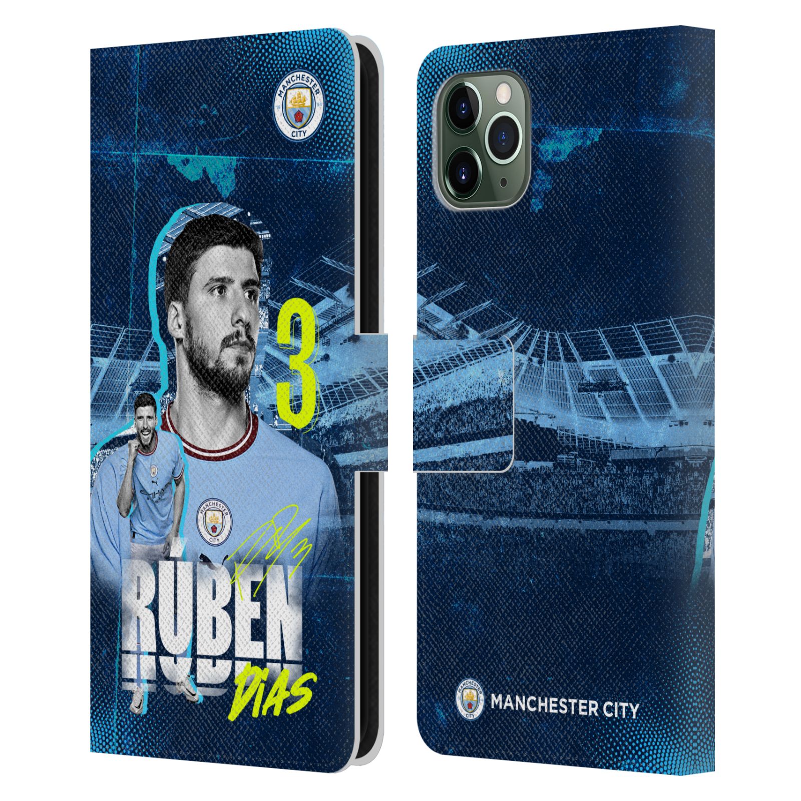 MAN CITY FC 2022/23 PREMIÈRE ÉQUIPE ÉTUI COQUE EN CUIR POUR APPLE iPHONE - Photo 11 sur 11