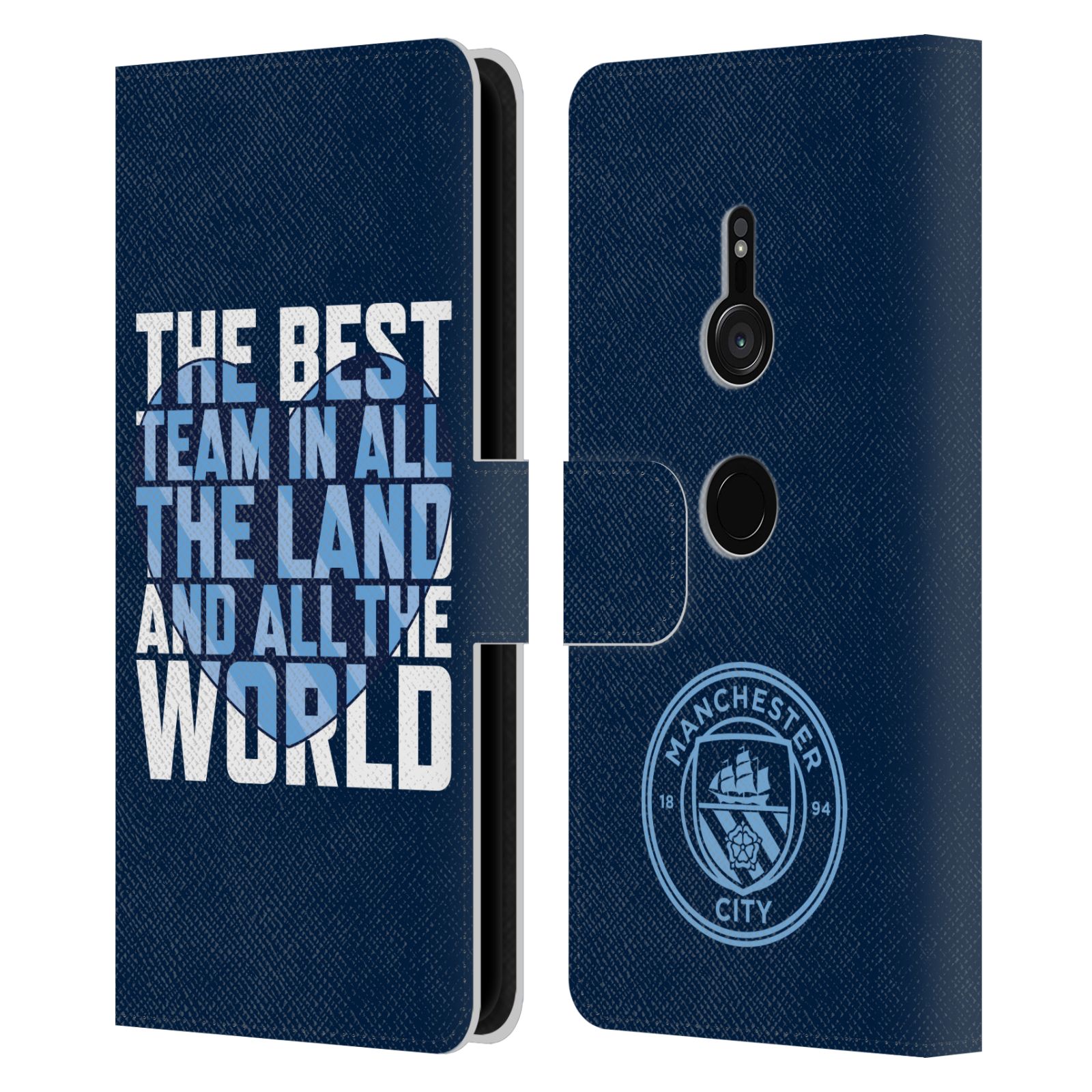 MANCHESTER CITY MAN CITY FC GRAPHICS LEATHER BOOK WALLET CASE FOR SONY PHONES 1