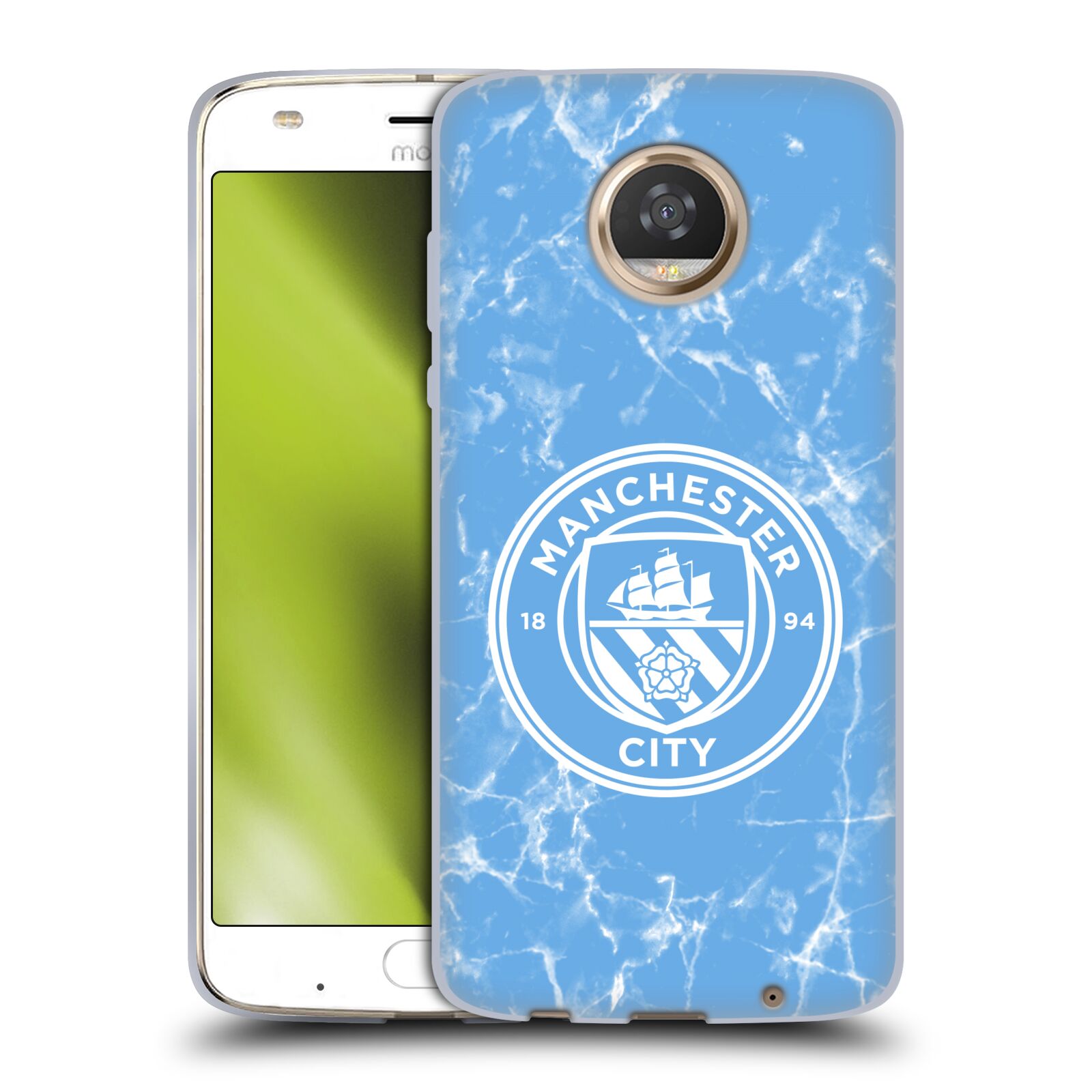 OFFICIAL MANCHESTER CITY MAN CITY FC MARBLE BADGE GEL CASE FOR MOTOROLA PHONES - Picture 9 of 10
