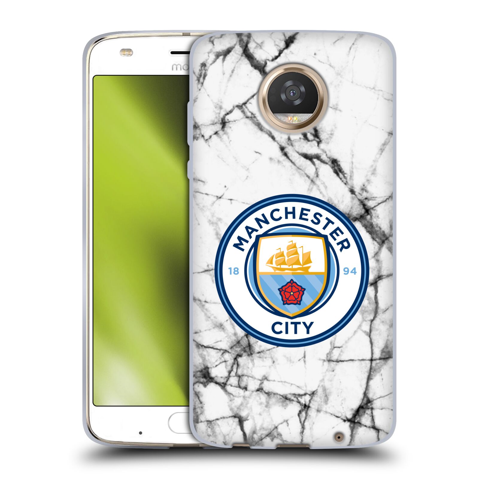 OFFICIAL MANCHESTER CITY MAN CITY FC MARBLE BADGE GEL CASE FOR MOTOROLA PHONES - Picture 10 of 10