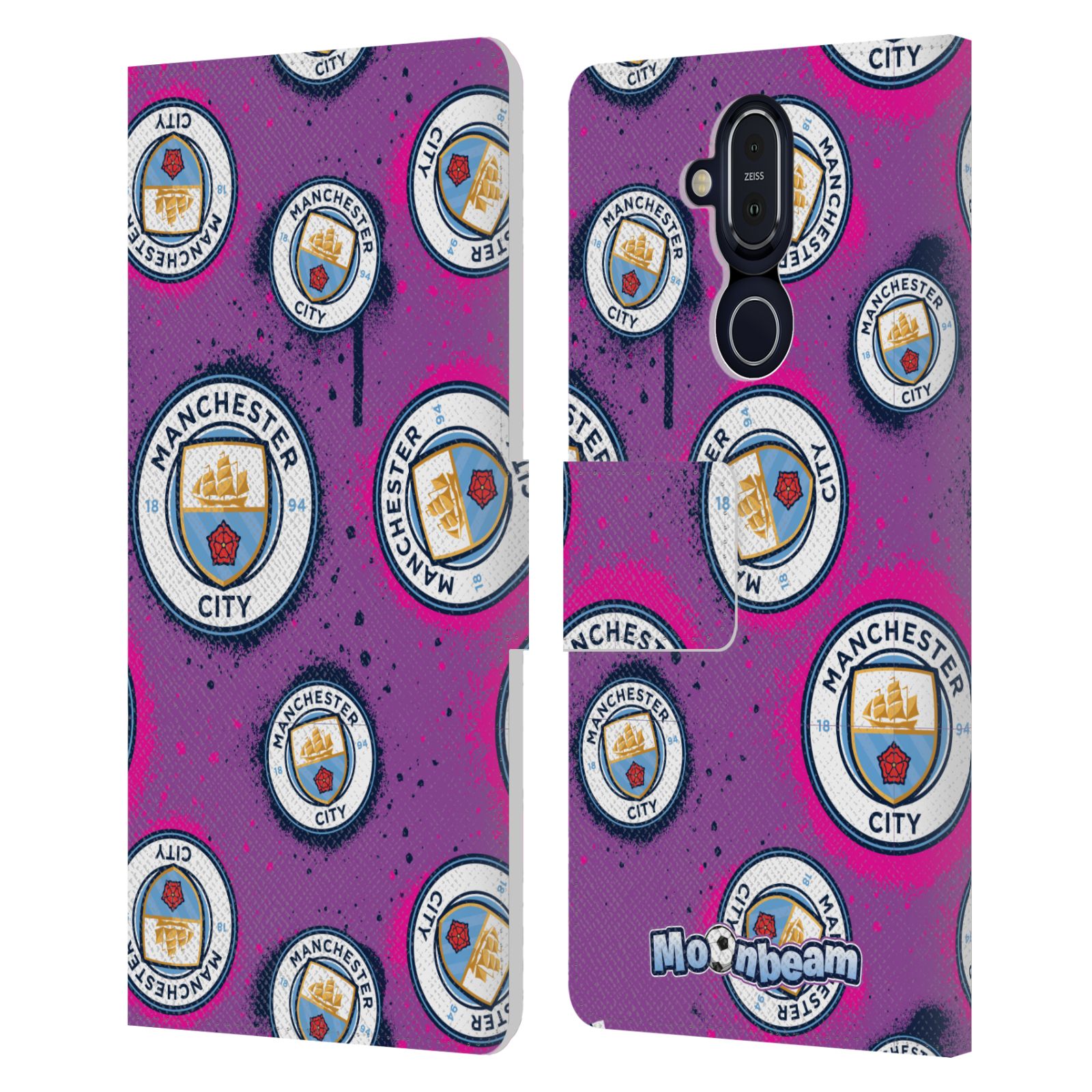 MAN CITY FC MOONCHESTER & MOONBEAM LEATHER BOOK CASE FOR MICROSOFT NOKIA PHONES - Picture 9 of 15