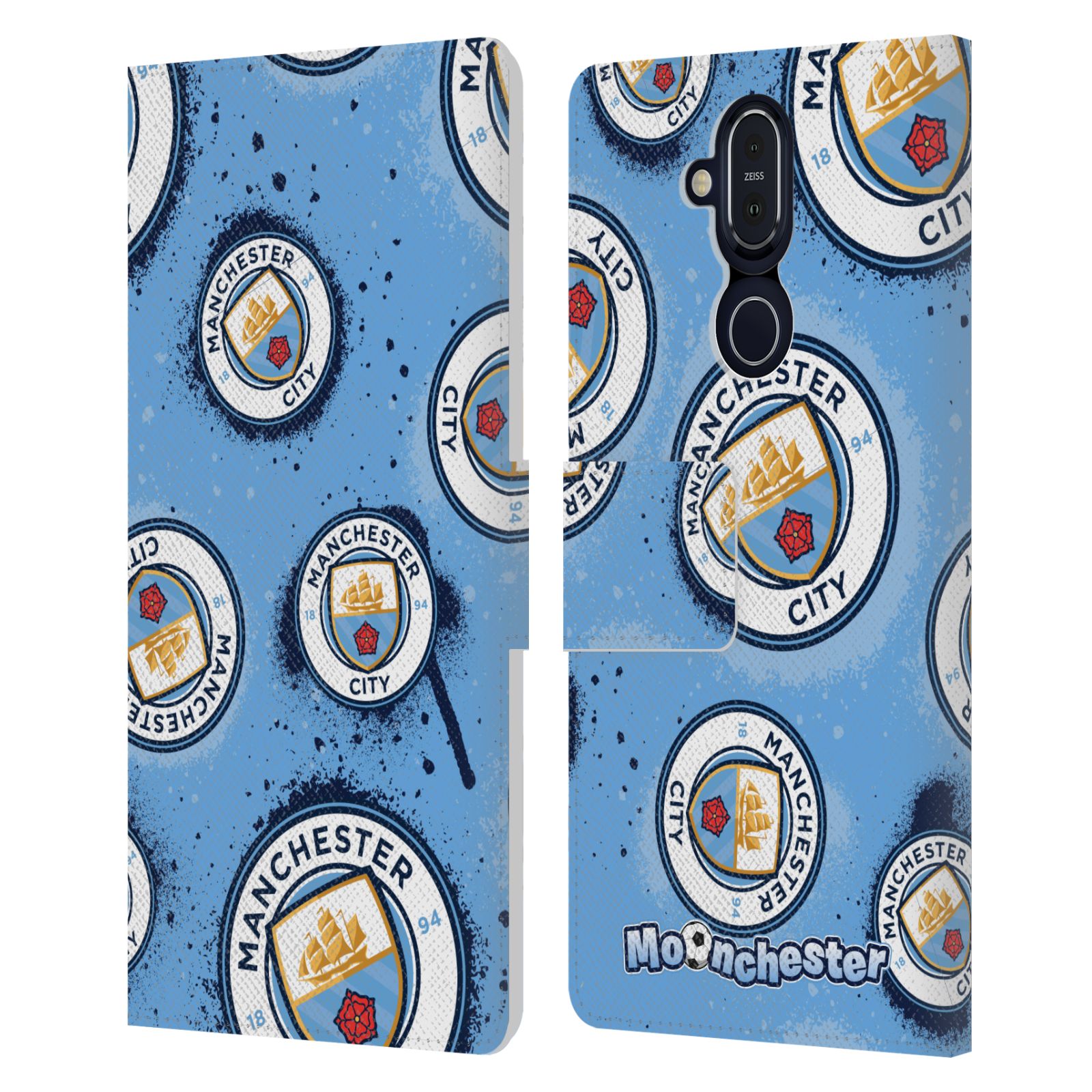 MAN CITY FC MOONCHESTER & MOONBEAM LEATHER BOOK CASE FOR MICROSOFT NOKIA PHONES - Picture 8 of 15