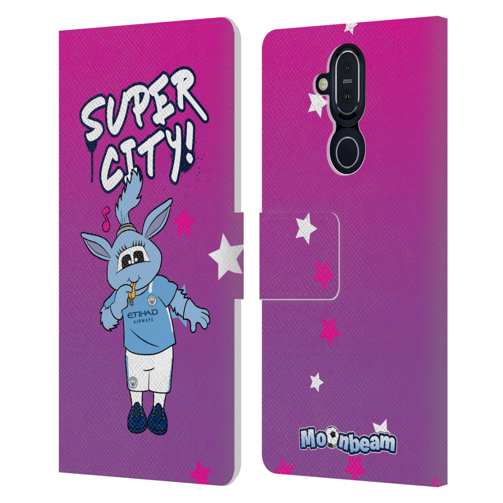 MAN CITY FC MOONCHESTER & MOONBEAM LEATHER BOOK CASE FOR MICROSOFT NOKIA PHONES - Picture 14 of 15