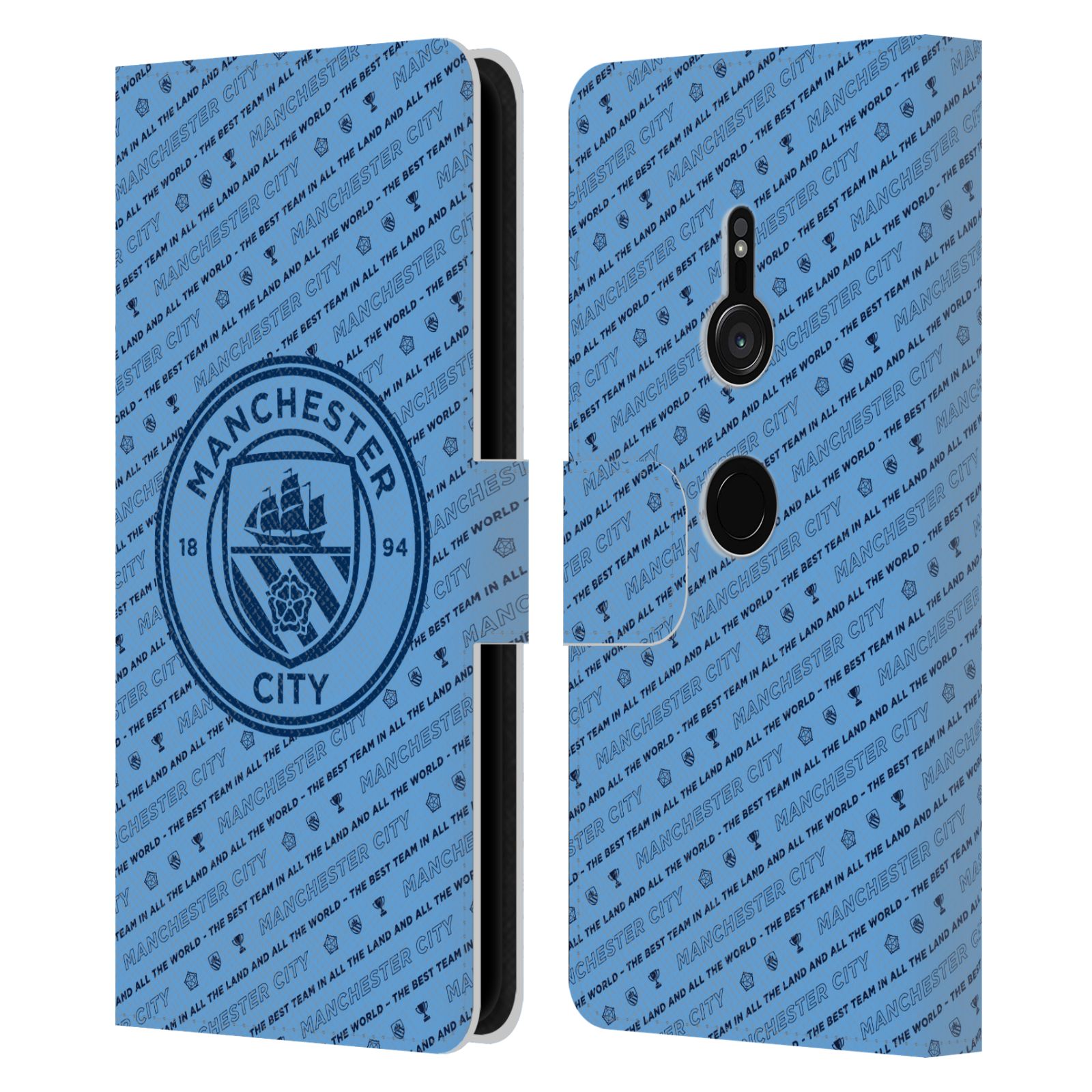 MANCHESTER CITY MAN CITY FC PATTERNS LEATHER BOOK WALLET CASE FOR SONY PHONES 1