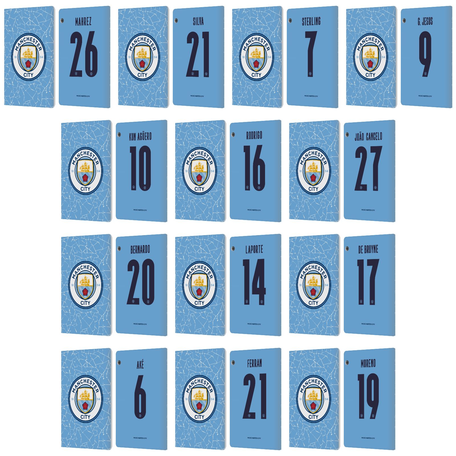 MAN CITY FC 2020/21 PLAYERS HOME KIT 1 LEATHER BOOK CASE ...