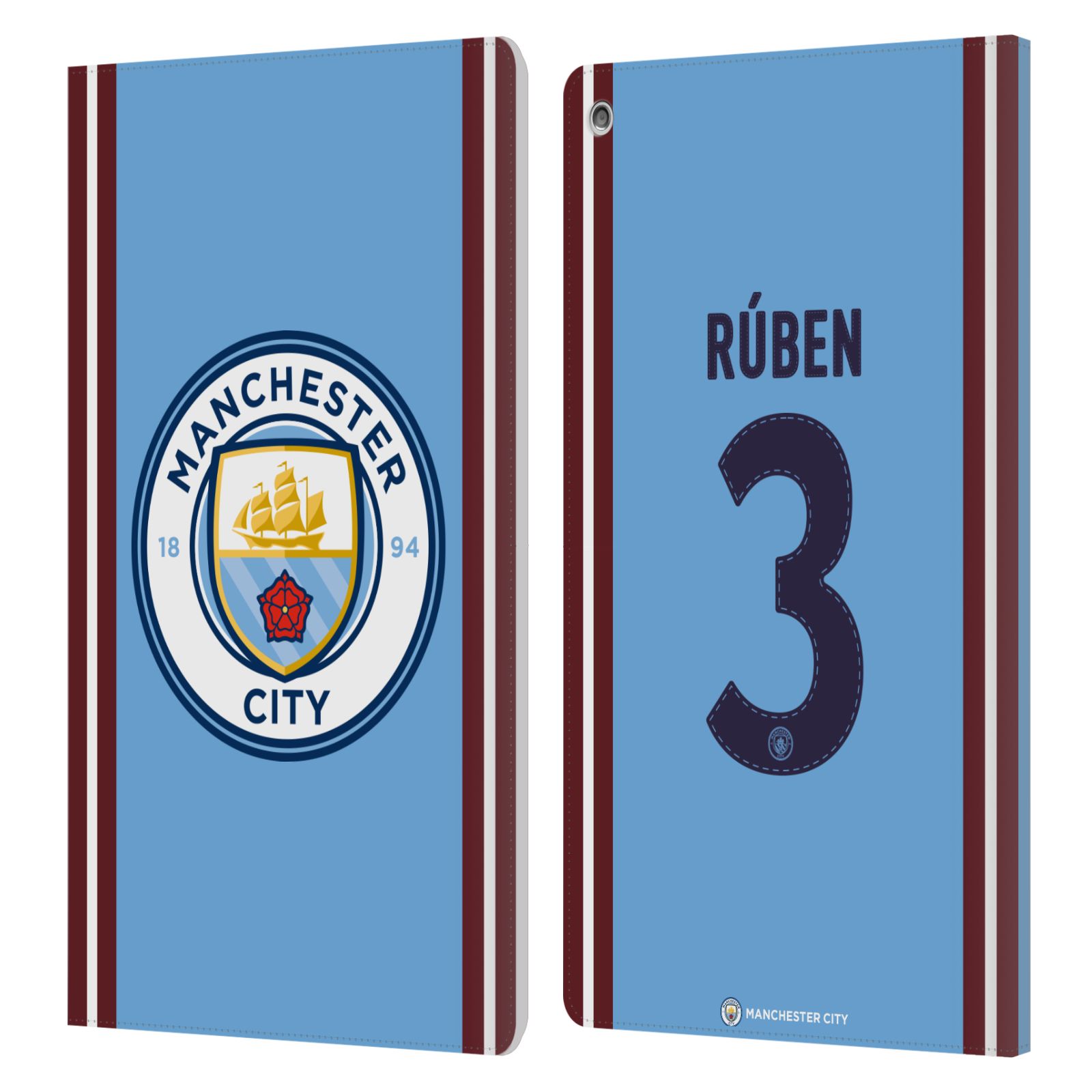 MAN CITY FC 2022/23 PLAYERS HOME KIT LEATHER BOOK WALLET CASE FOR AMAZON FIRE - Picture 11 of 11