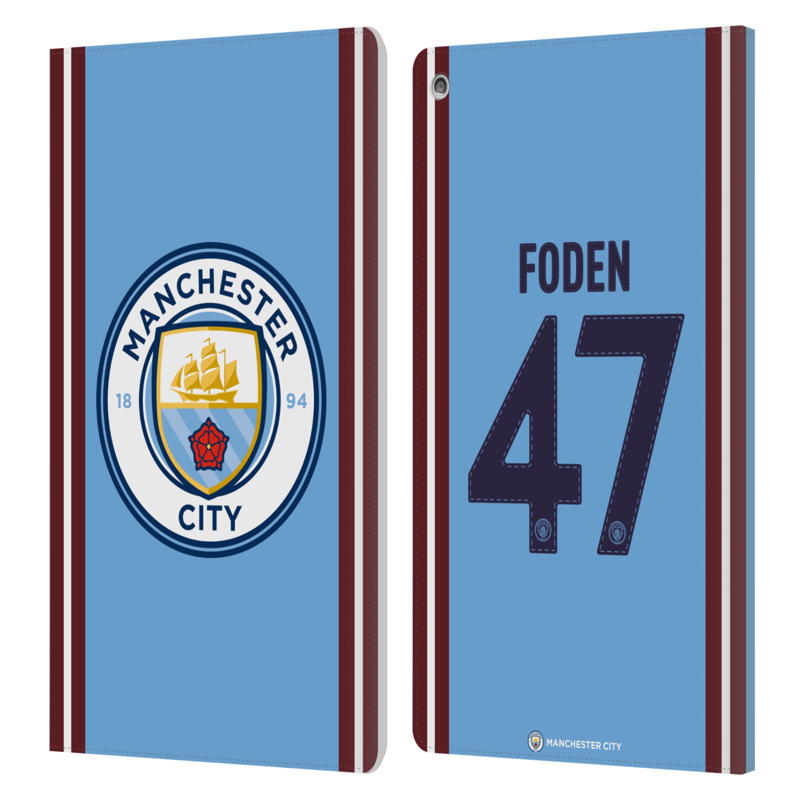 MAN CITY FC 2022/23 PLAYERS HOME KIT LEATHER BOOK WALLET CASE FOR AMAZON FIRE - Picture 10 of 11